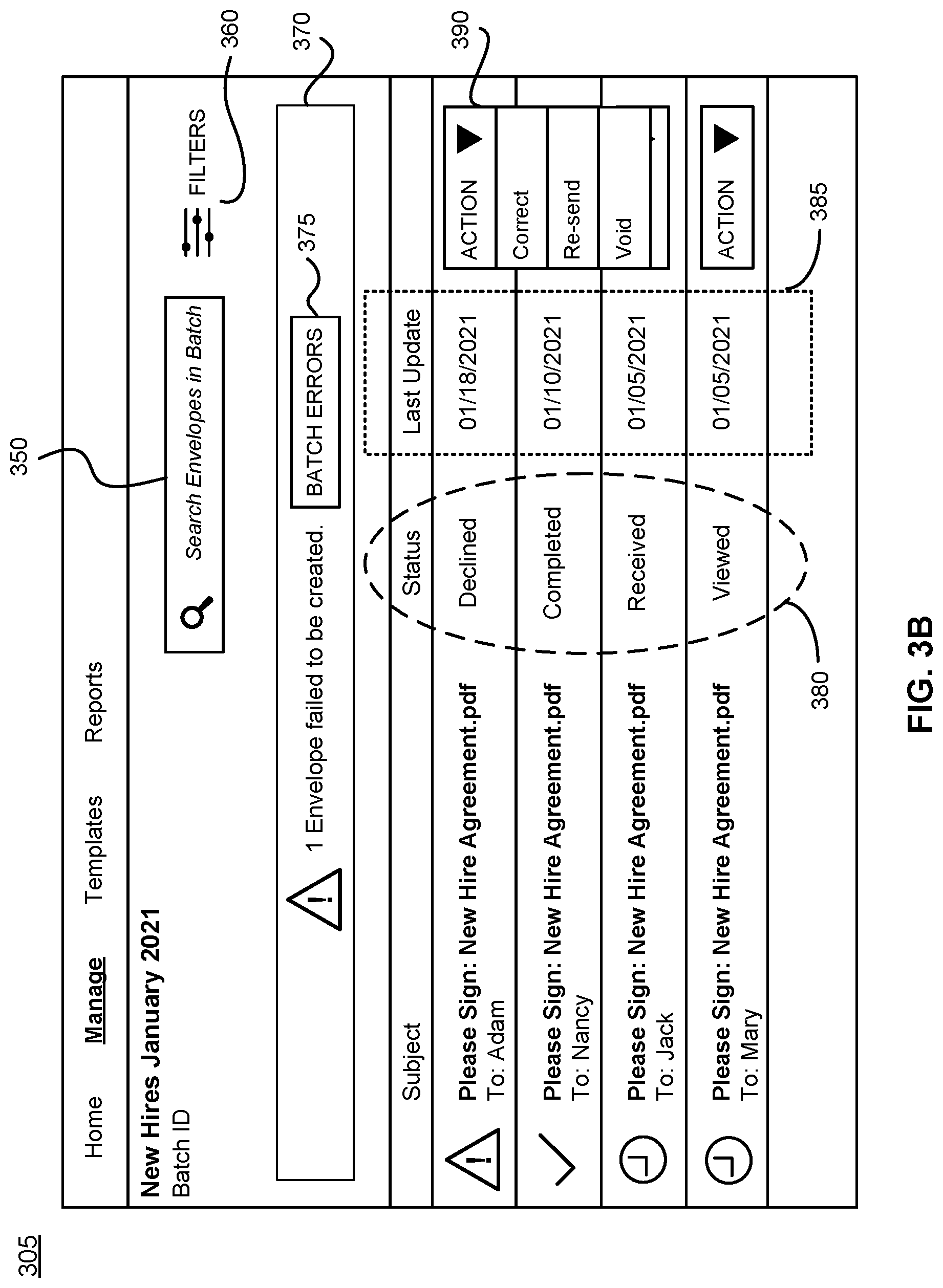 Patent US11783118 Figure 4 – Bulk envelope management in document management system