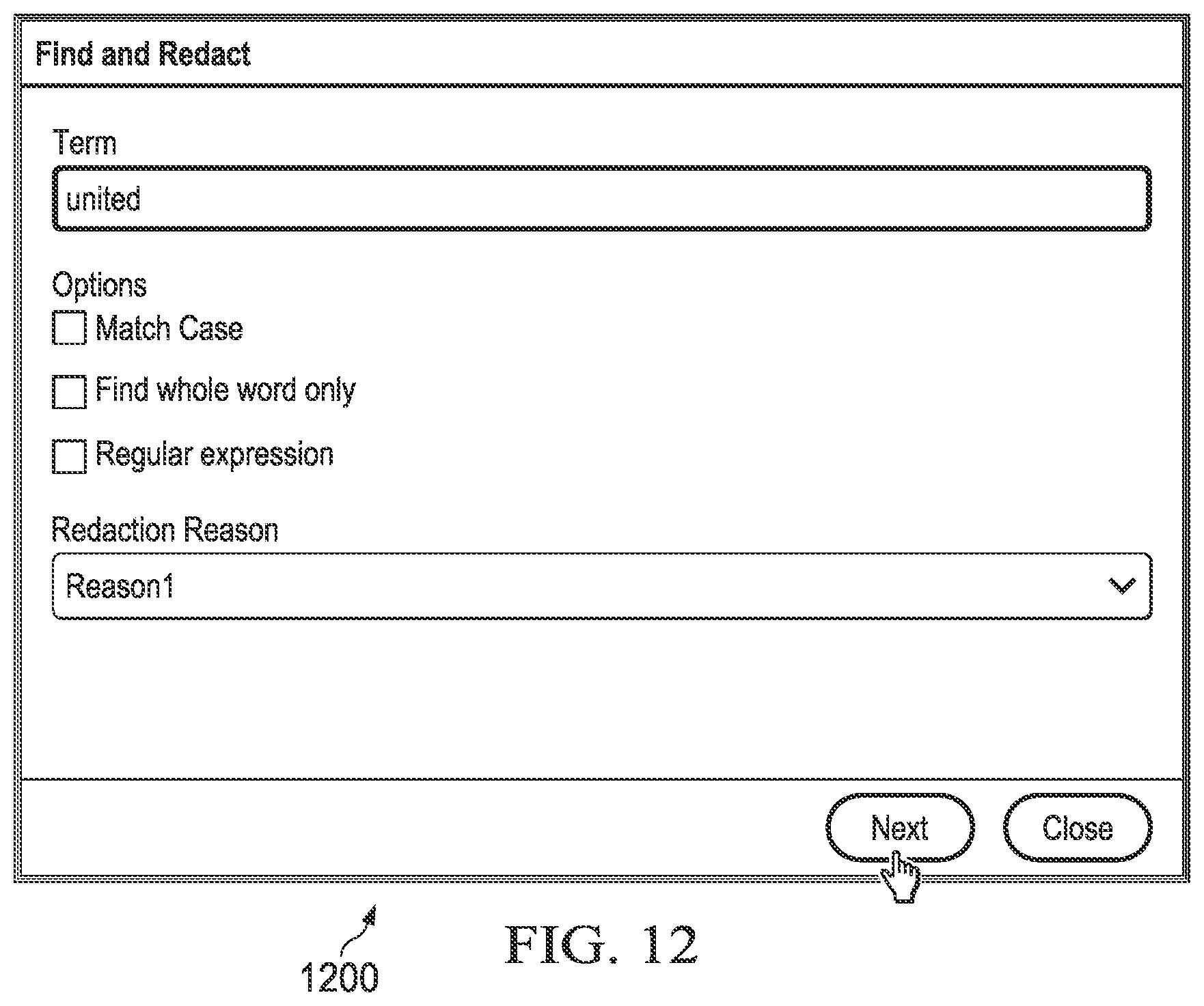 Patent US11783121 Figure 7 – Whitelisting redaction systems and methods