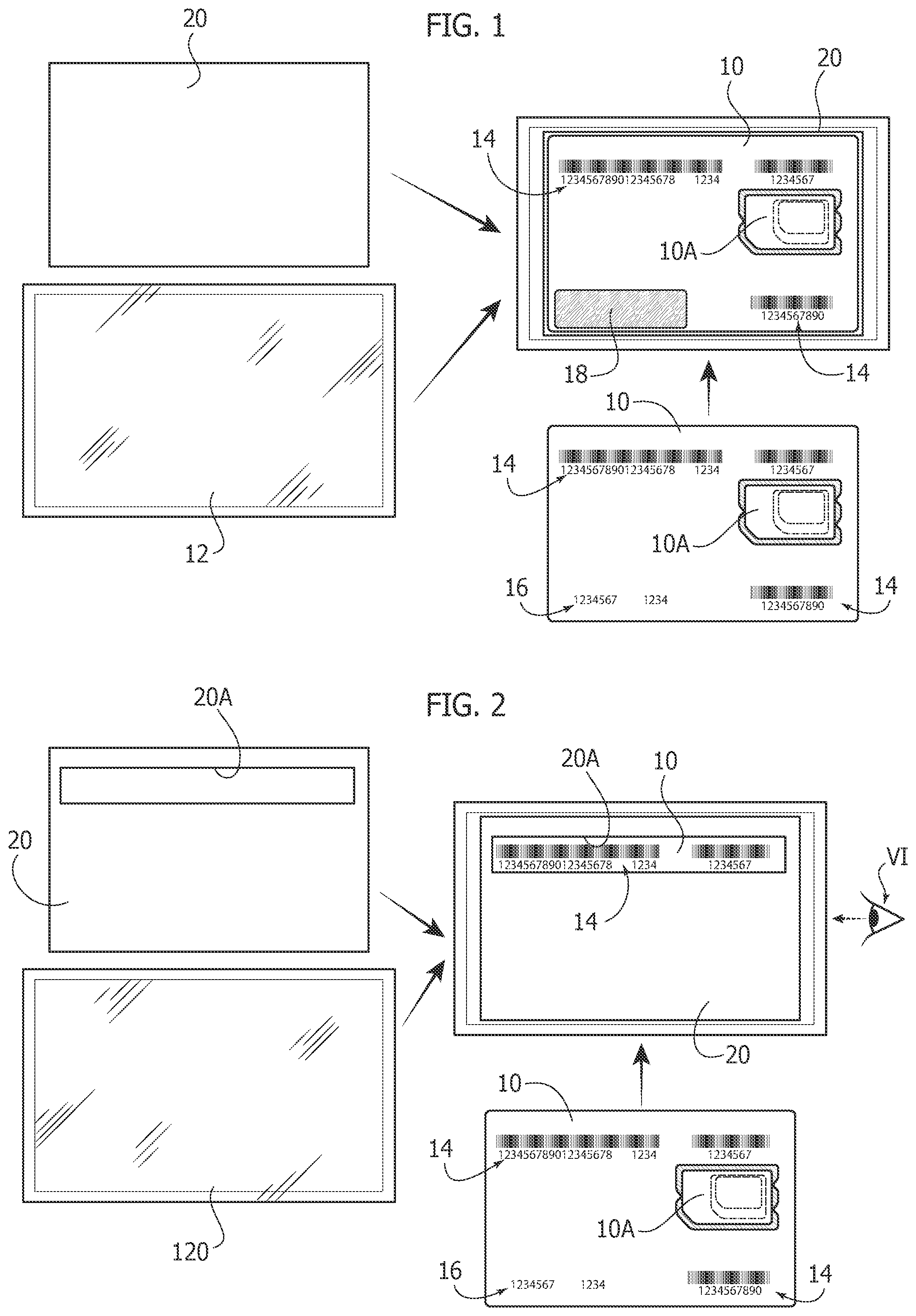 Patent US11783153 Figure 1 – Card packaging method, corresponding packaged card and method of use