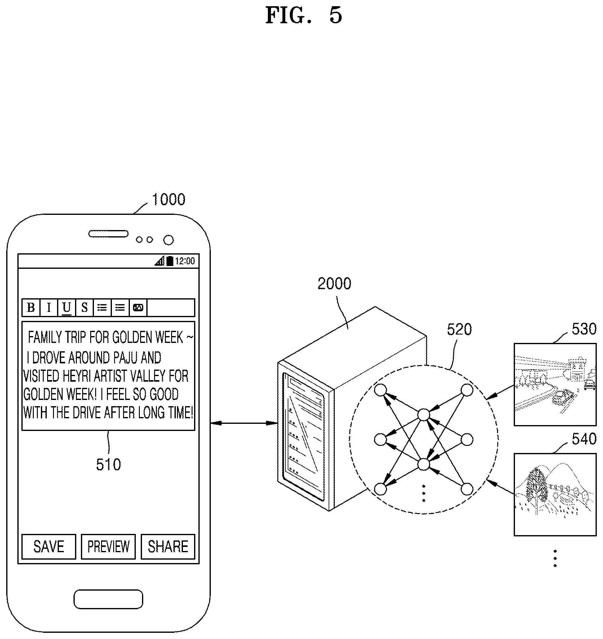 Patent US11783191 Figure 5 – Method and electronic device for providing text-related image
