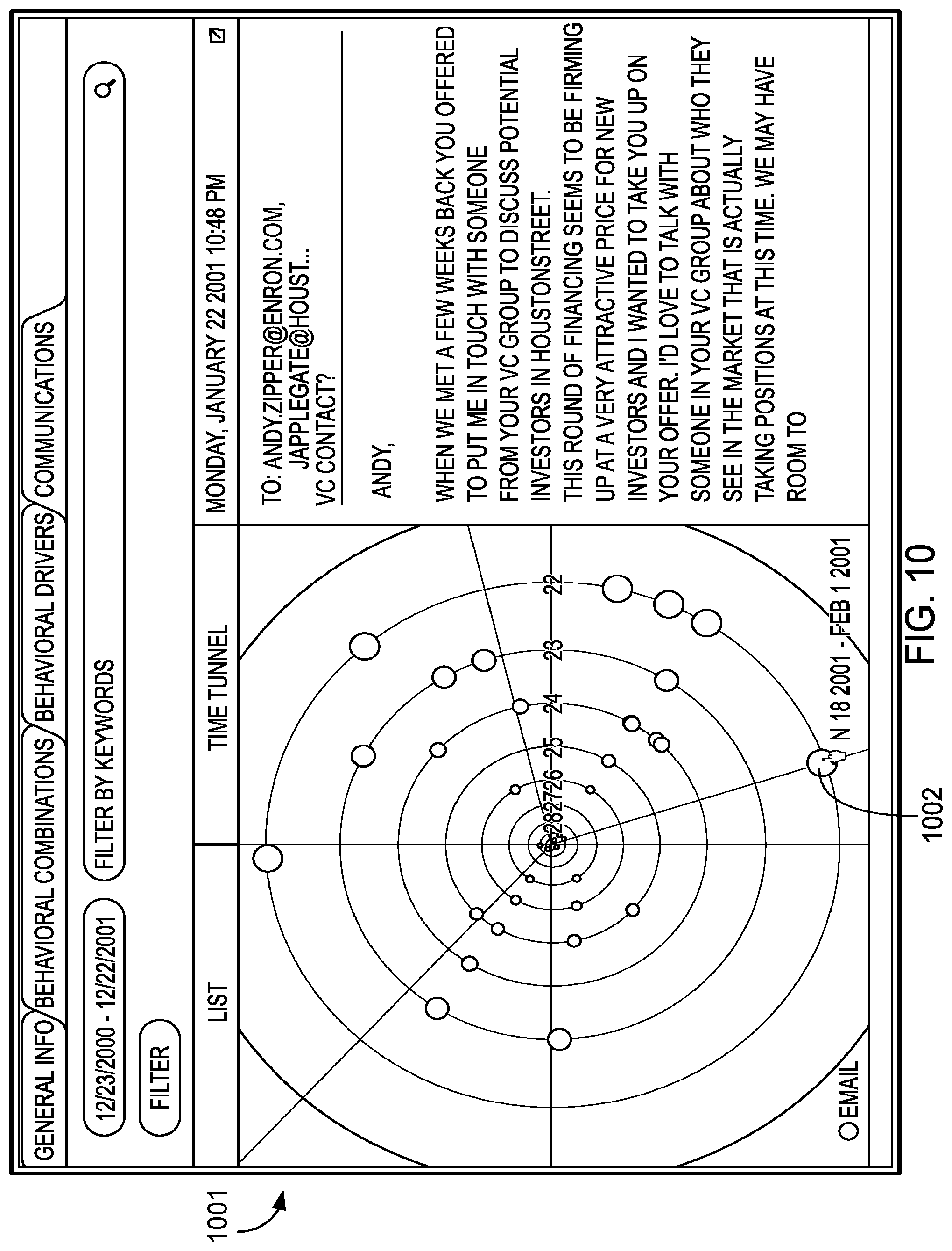 Patent US11783216 Figure 10 – Analyzing behavior in light of social time