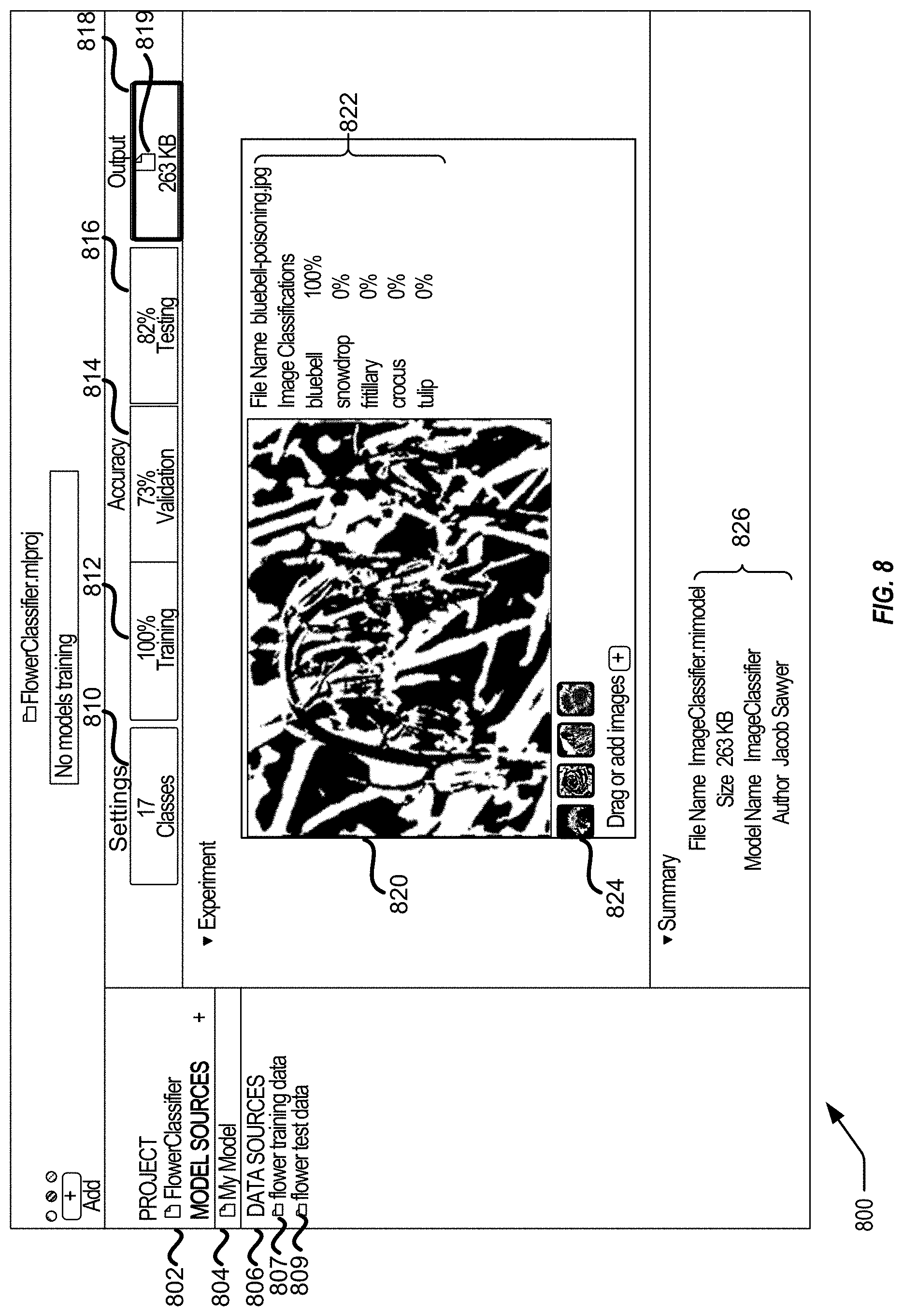 Patent US11783223 Figure 8 – Techniques for machine language model creation