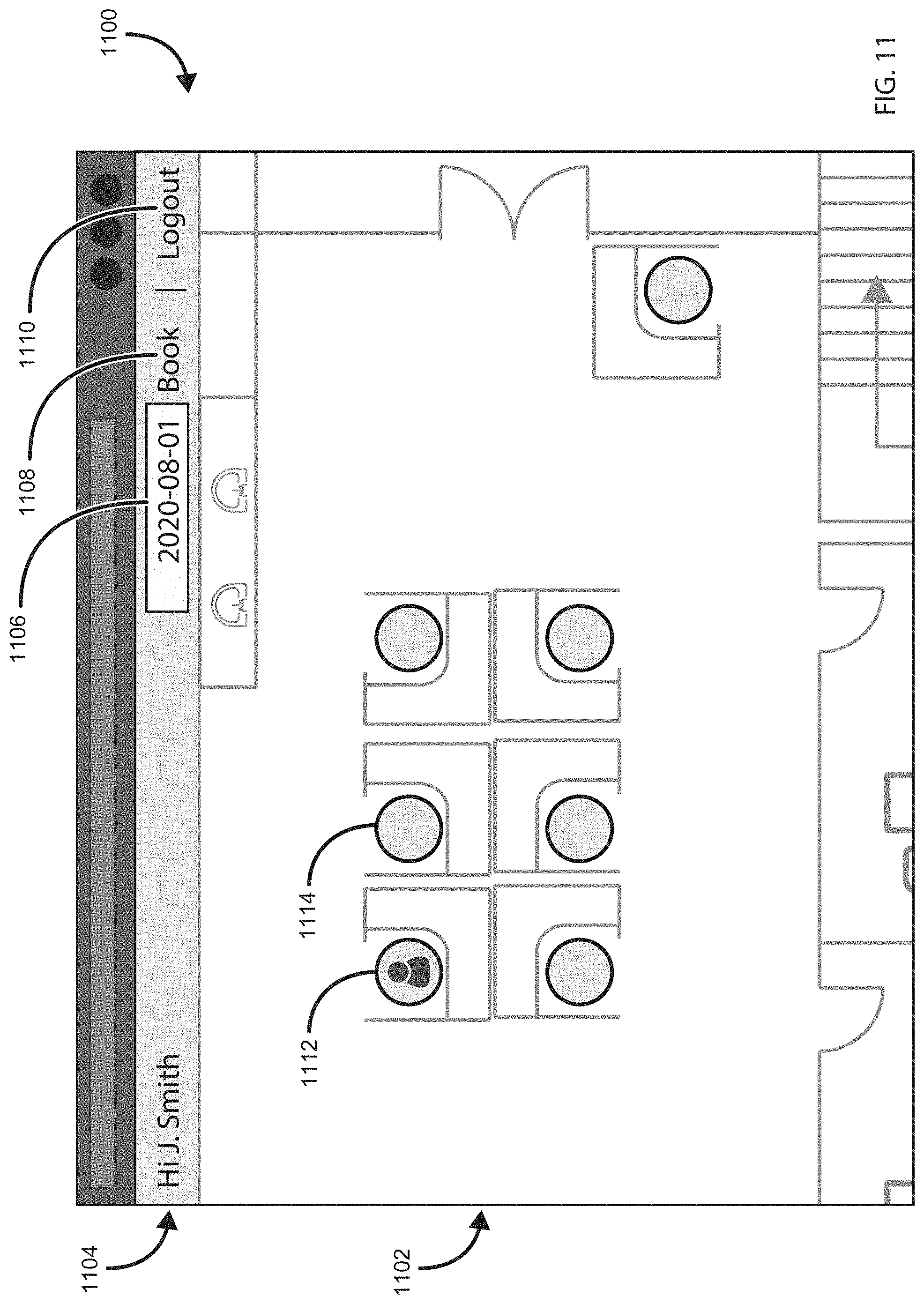 Patent US11783240 Figure 11 – Building management system with dynamic workspace assignment