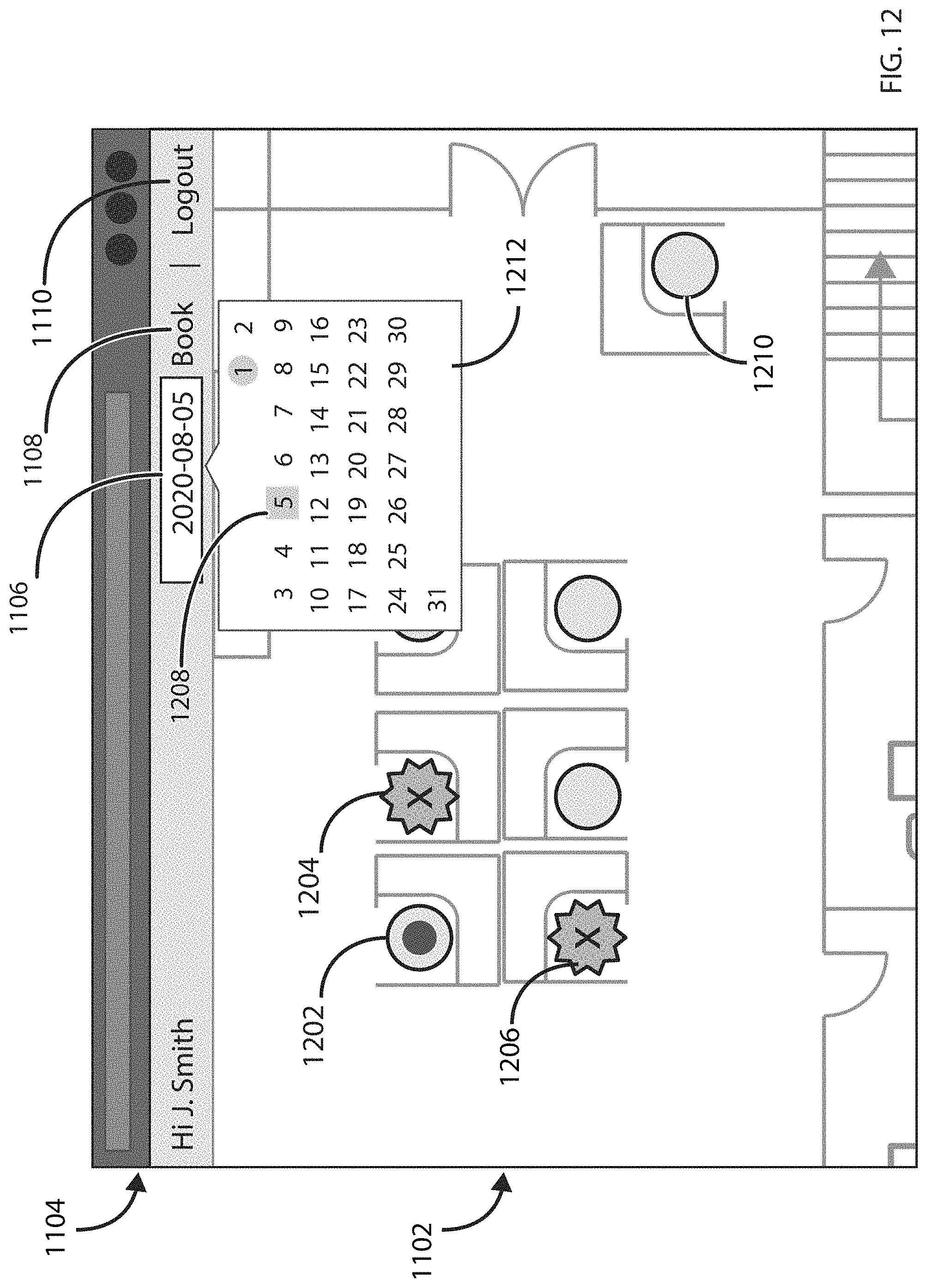 Patent US11783240 Figure 12 – Building management system with dynamic workspace assignment