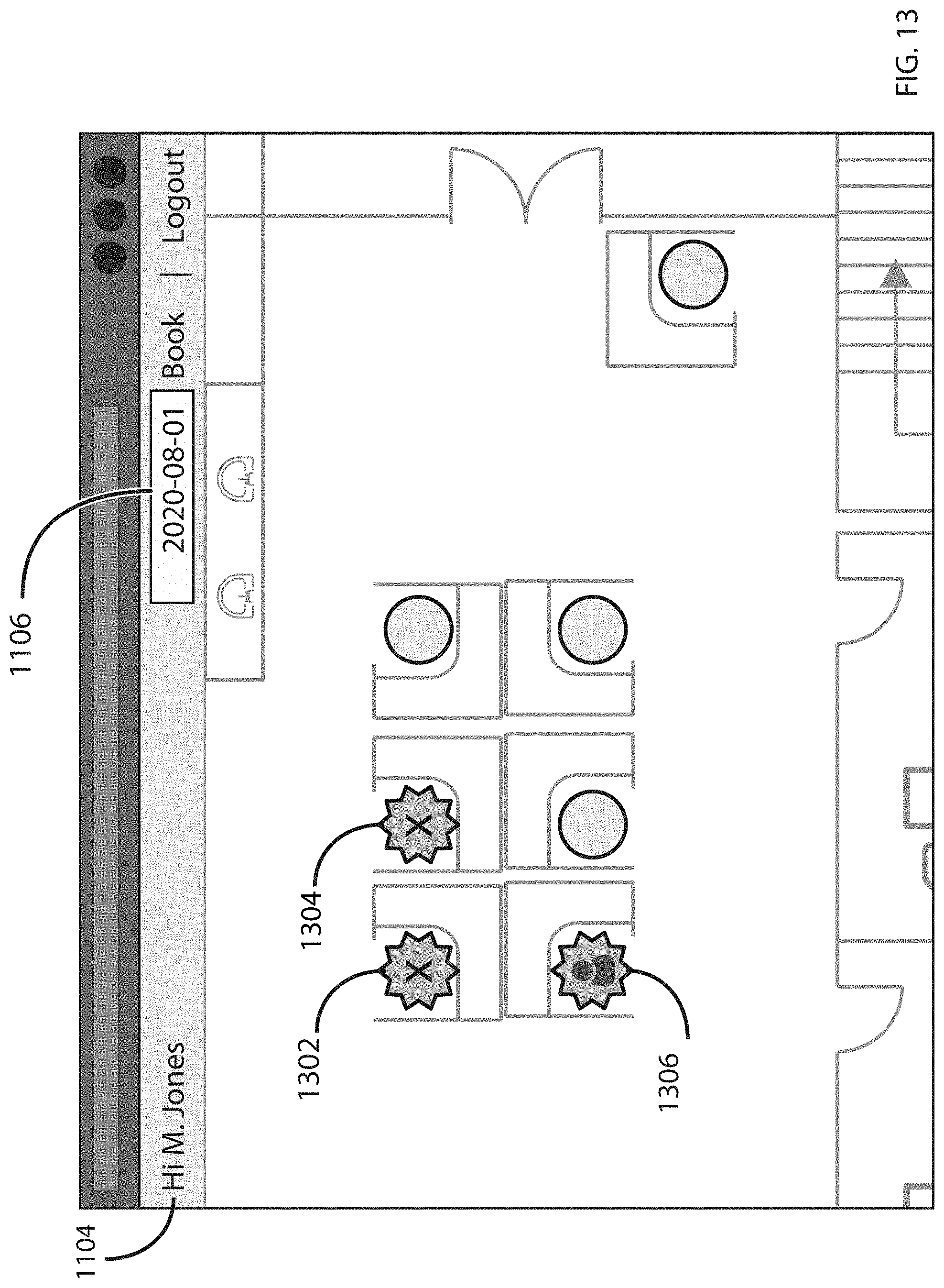 Patent US11783240 Figure 13 – Building management system with dynamic workspace assignment