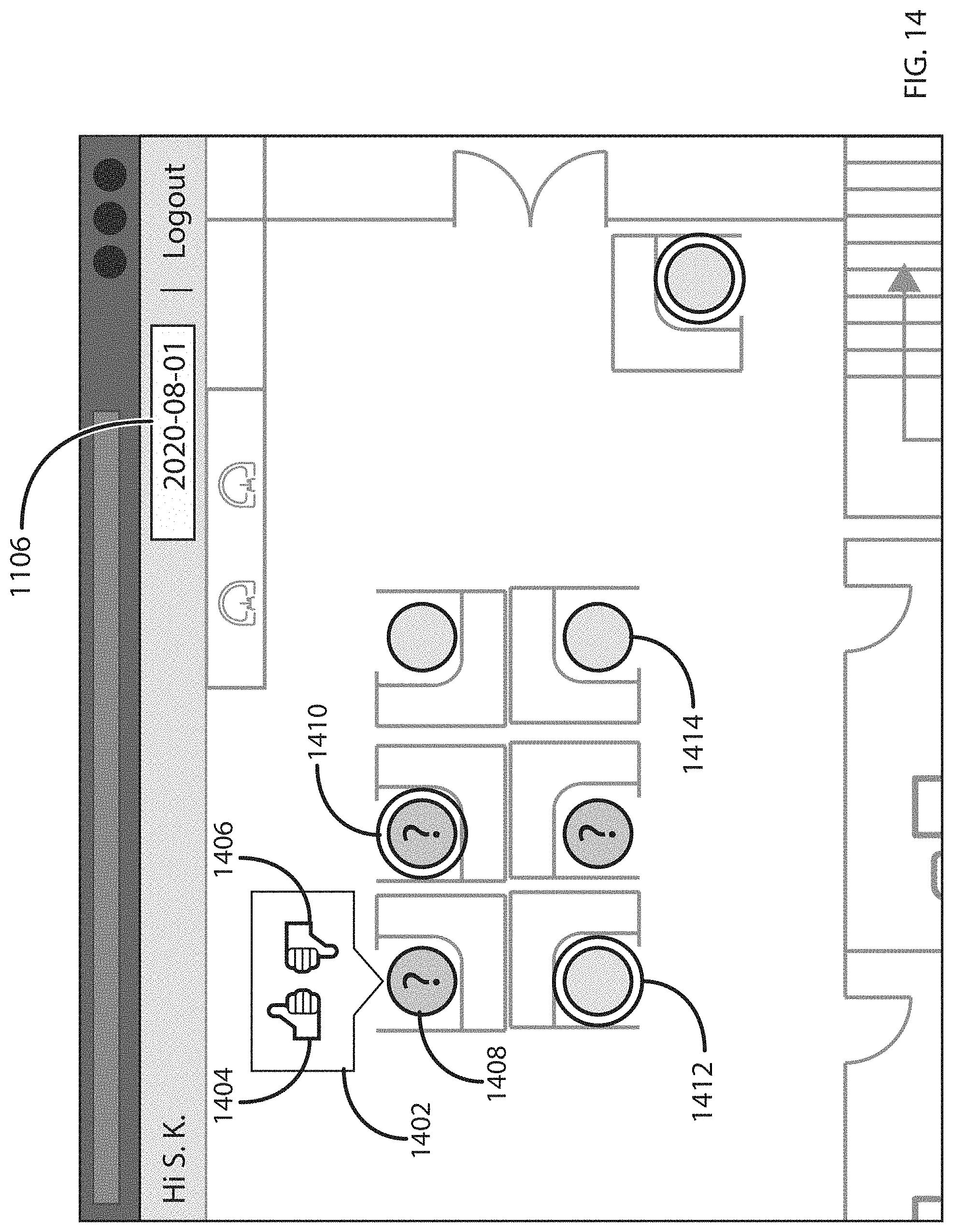 Patent US11783240 Figure 14 – Building management system with dynamic workspace assignment
