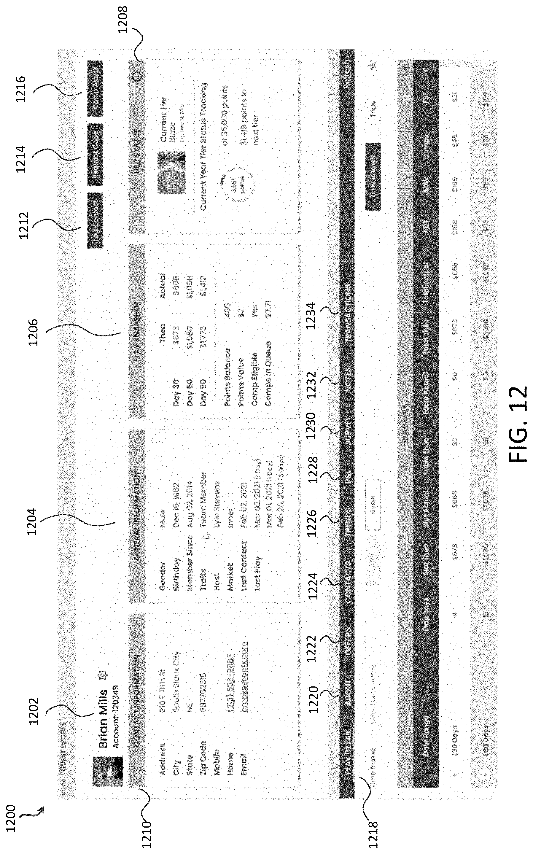 Patent US11783260 Figure 12 – Systems and methods for managing actions associated with assets of a service business