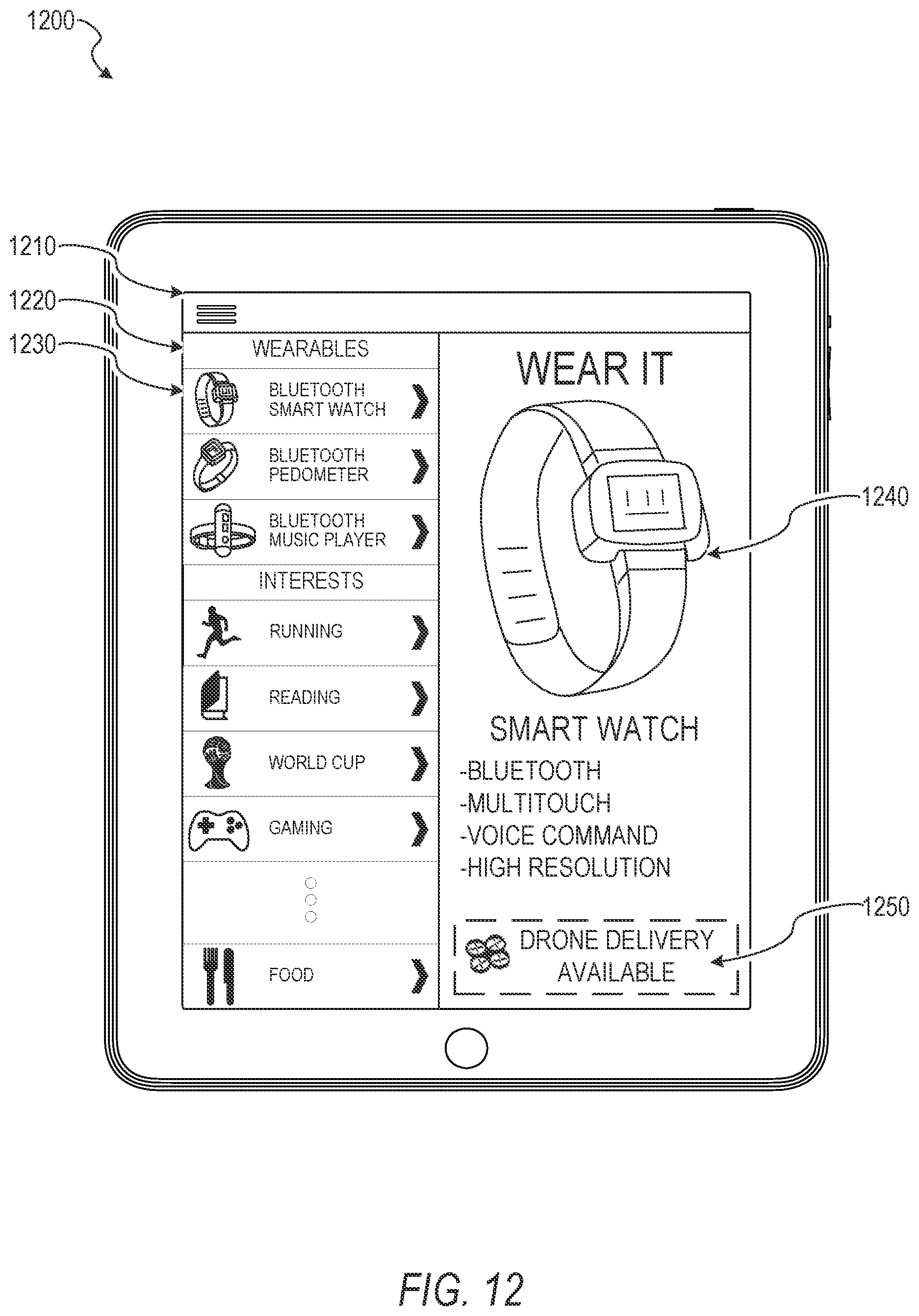 Patent US11783283 Figure 13 – Public transport infrastructure facilitated drone delivery