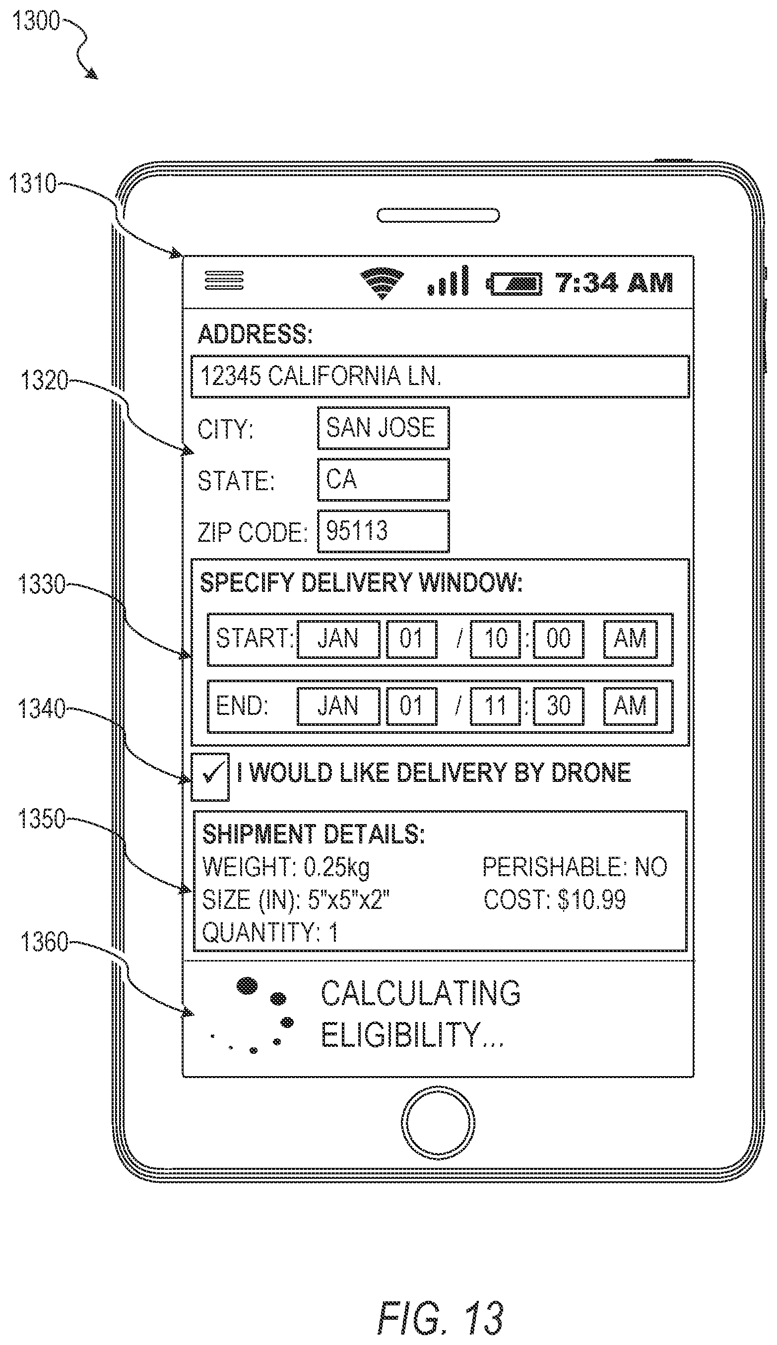 Patent US11783283 Figure 14 – Public transport infrastructure facilitated drone delivery