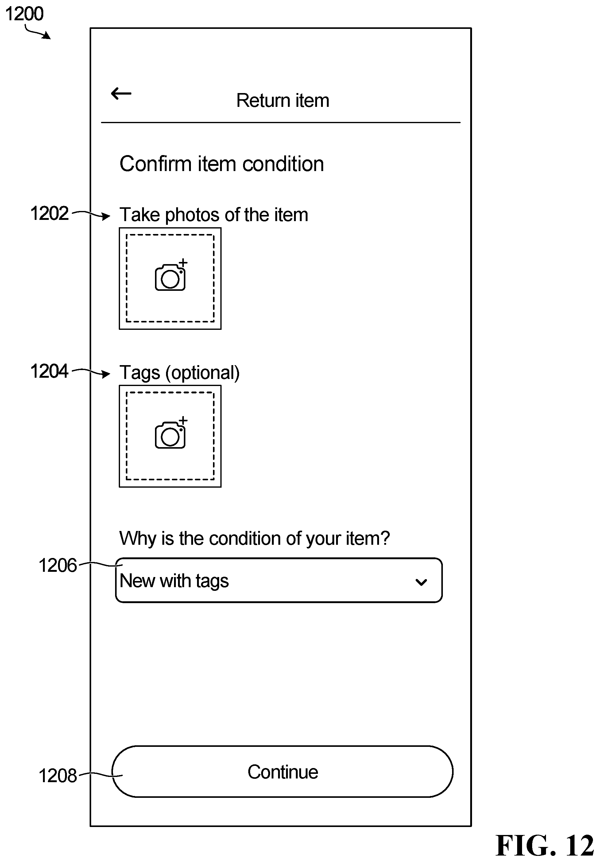 Patent US11783284 Figure 12 – Systems and methods for facilitating e-commerce product returns using an online marketplace