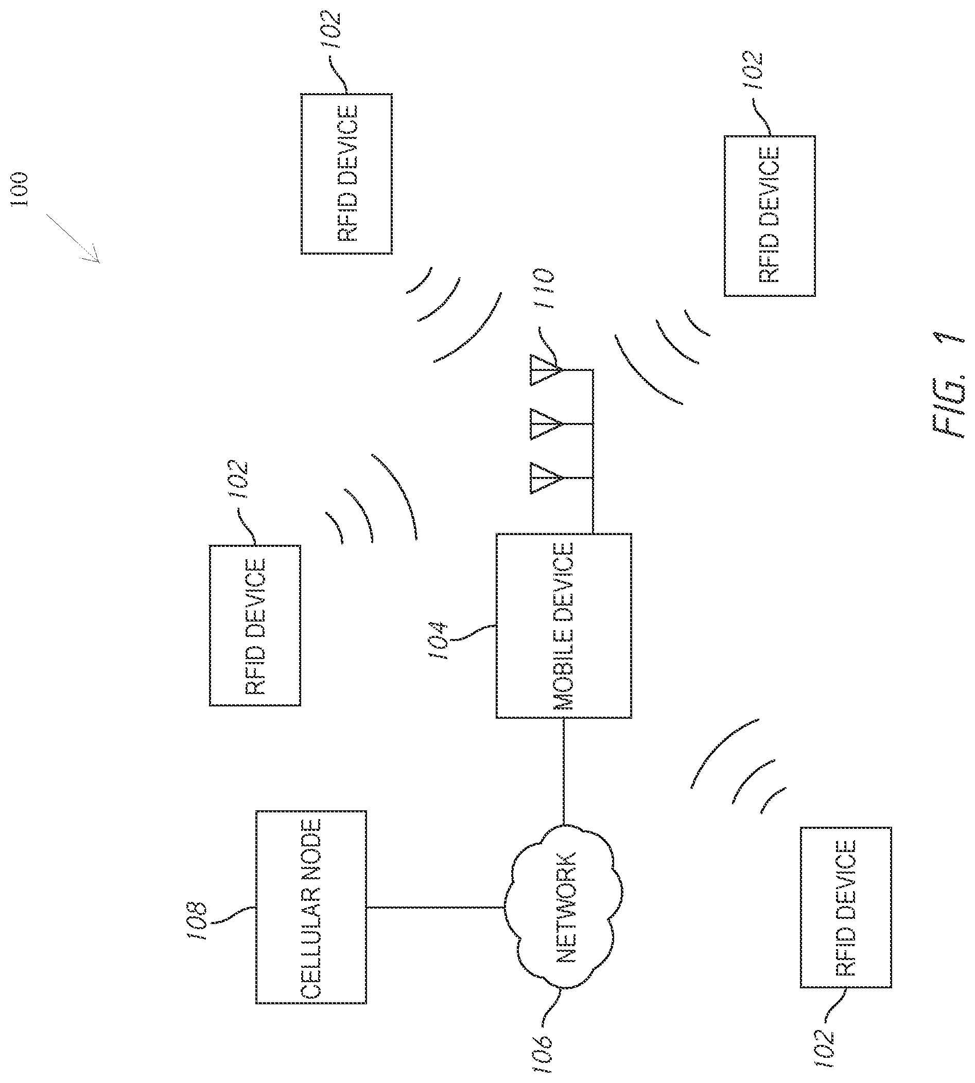 Patent US11783287 Figure 1 – Methods and apparatuses for determining real-time location information of RFID devices