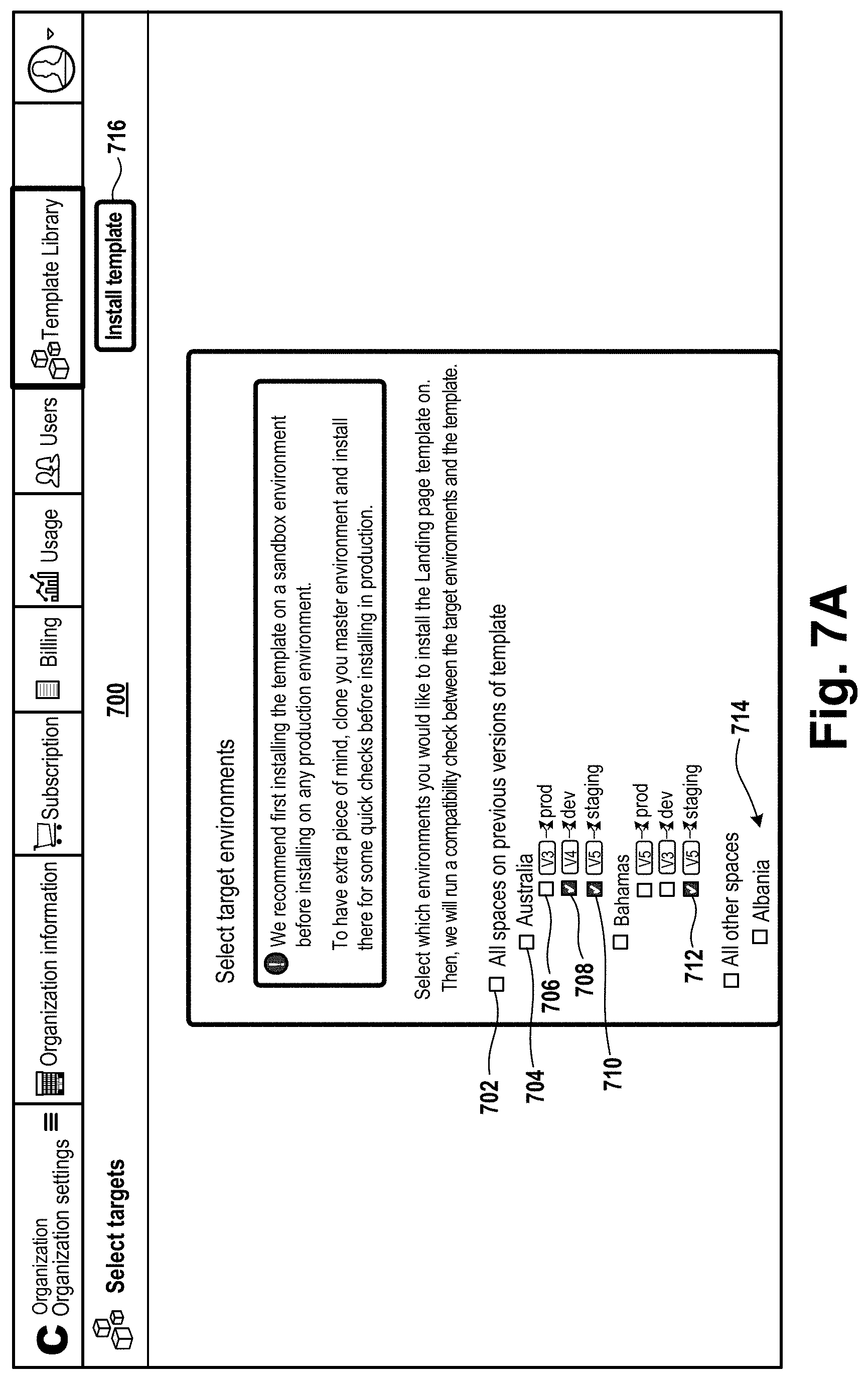 Patent US11783293 Figure 12 – Templates for content spaces in a content management system