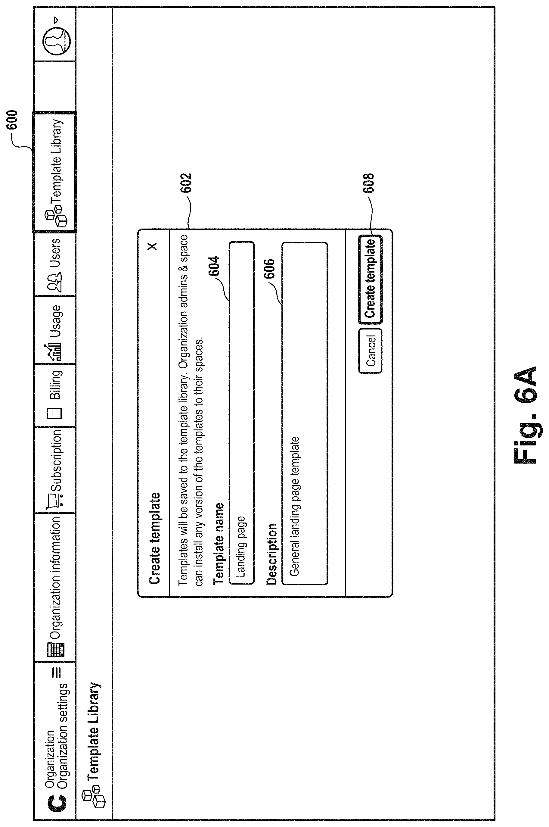 Patent US11783294 Figure 8 – Templates for content spaces in a content management system