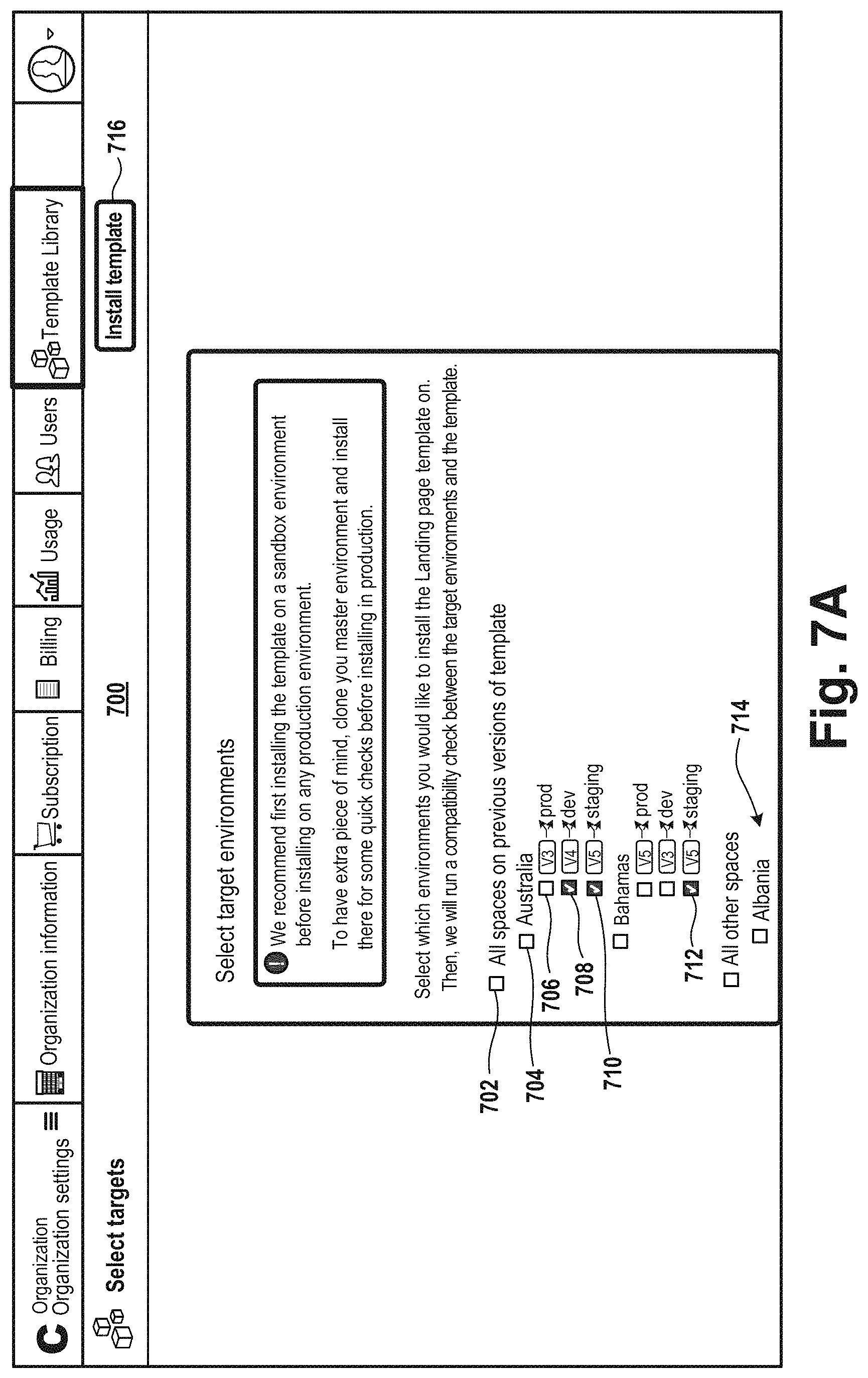 Patent US11783294 Figure 12 – Templates for content spaces in a content management system