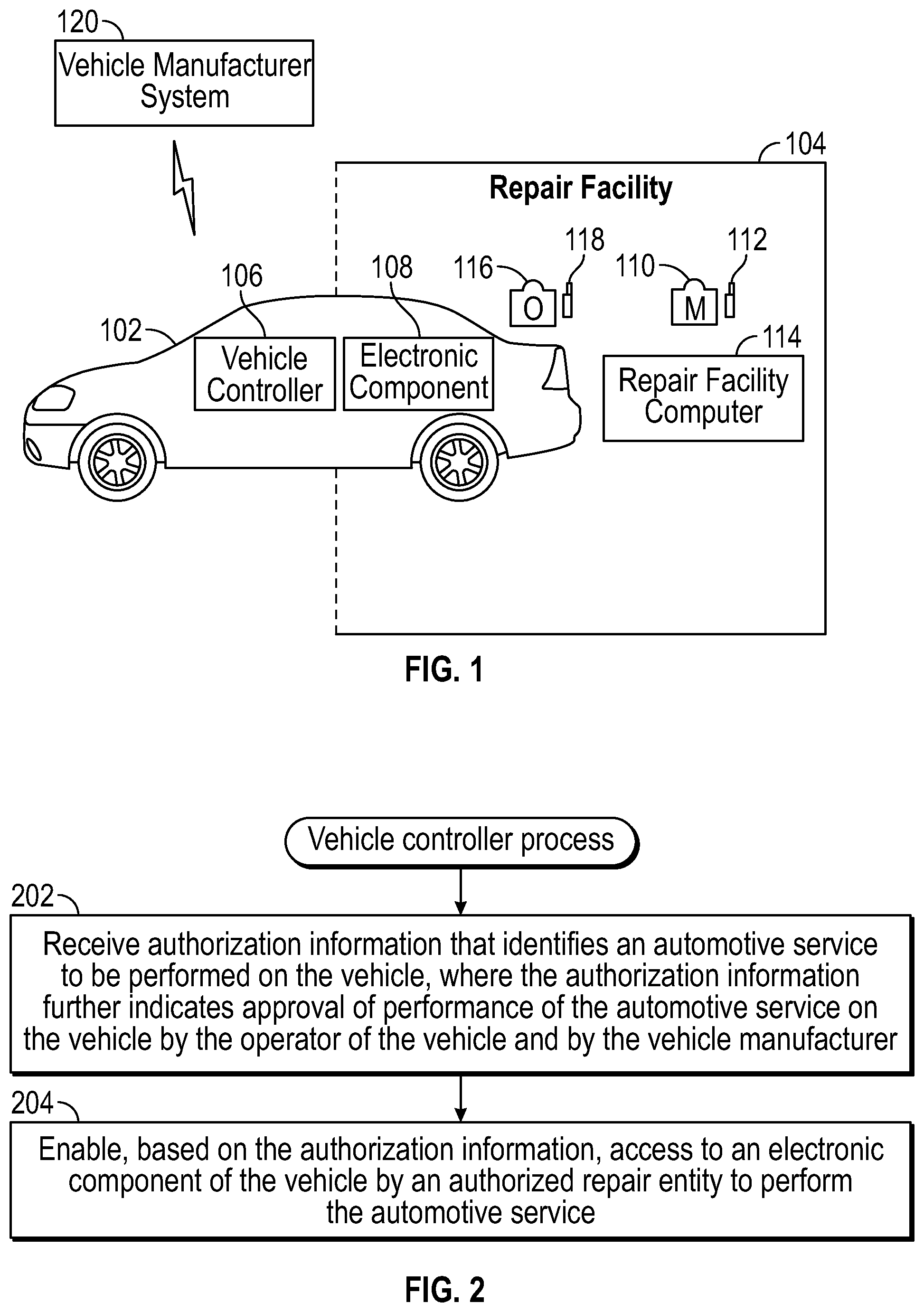 Patent US11783302 Figure 1 – Authorization of vehicle repairs