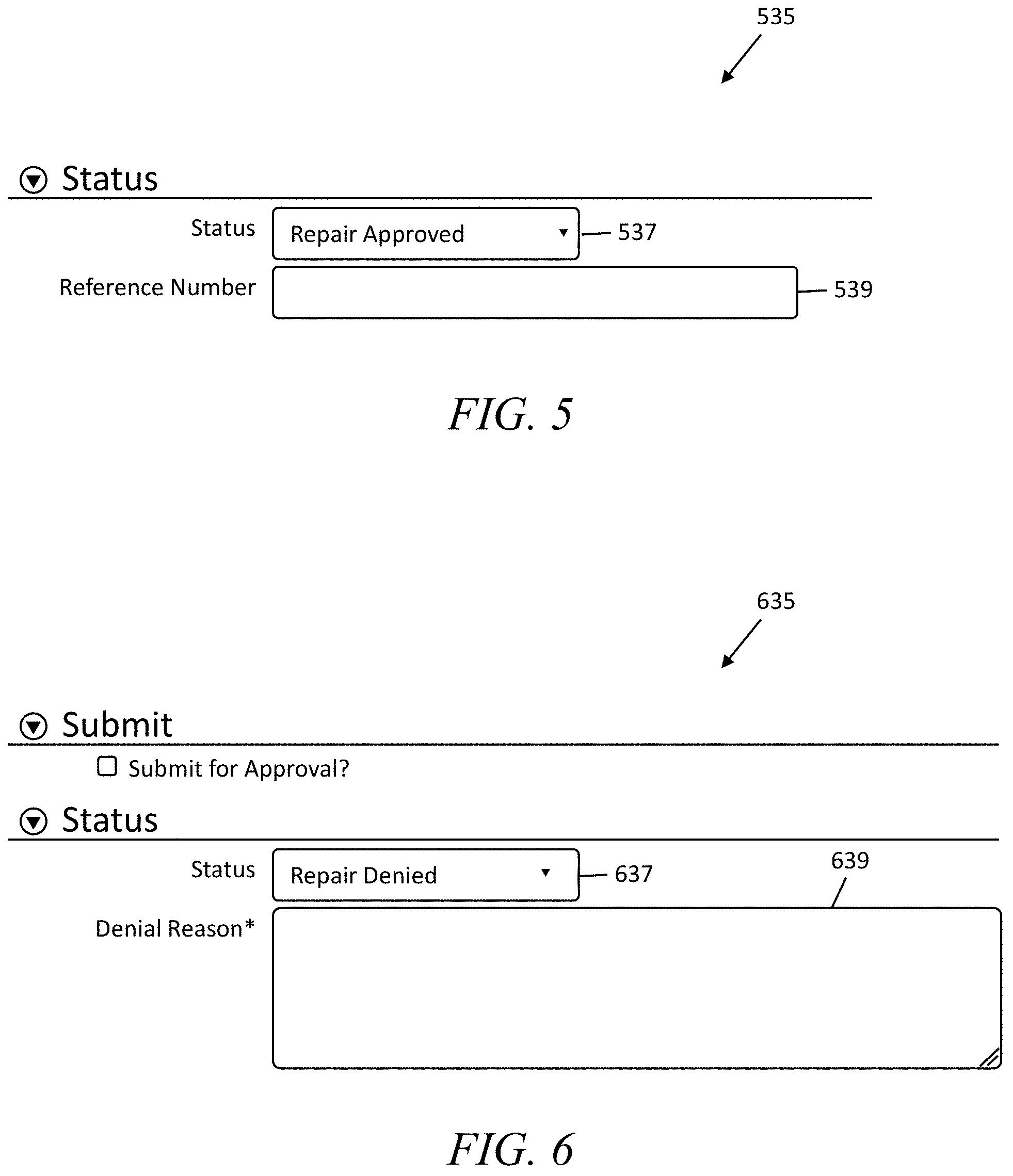Patent US11783303 Figure 5 – Systems and methods for processing trailer repair requests submitted by carriers