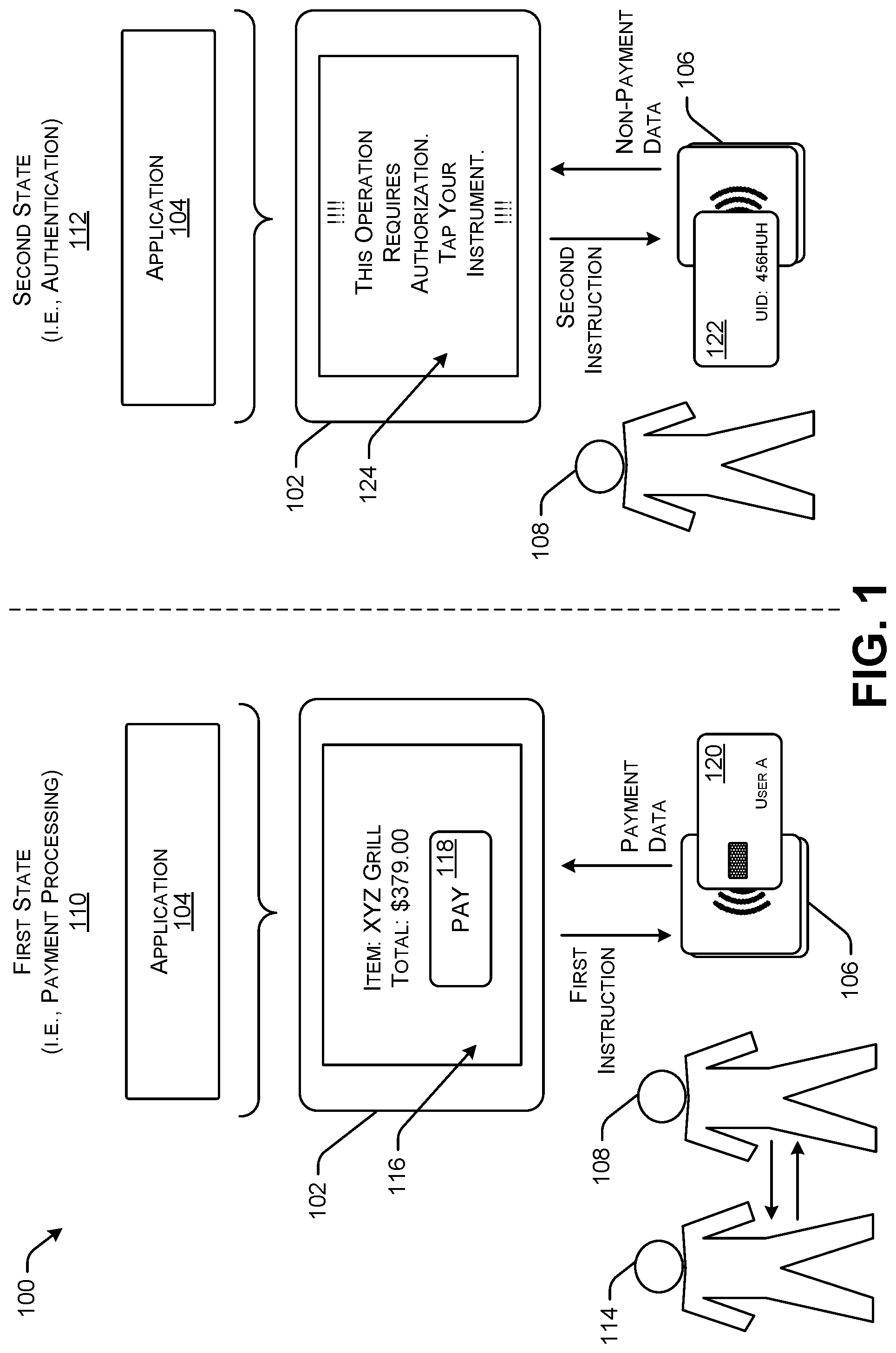 Patent US11783310 Figure 1 – Point-of-sale authorization