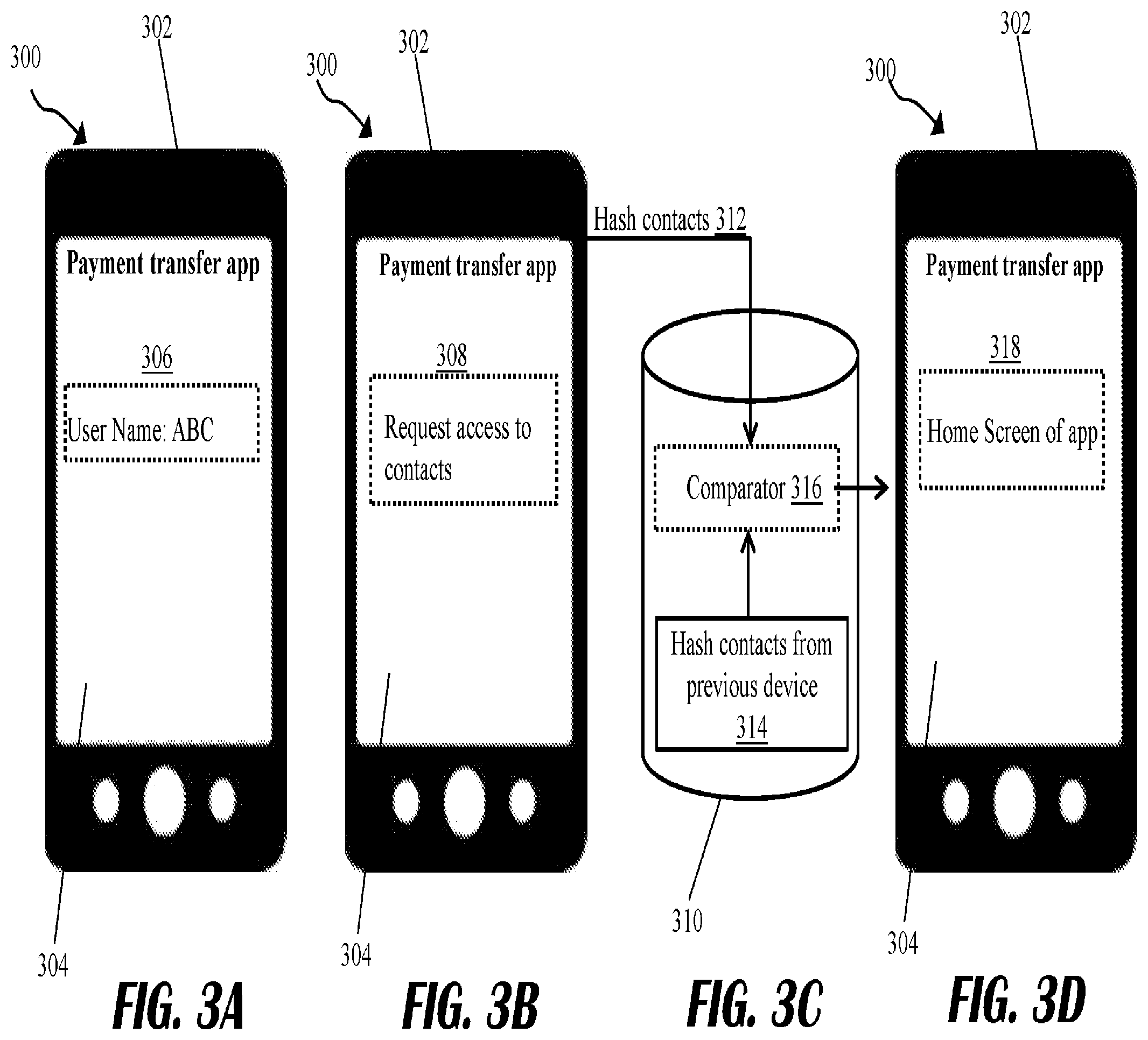 Patent US11783314 Figure 3 – Contacts for misdirected payments and user authentication