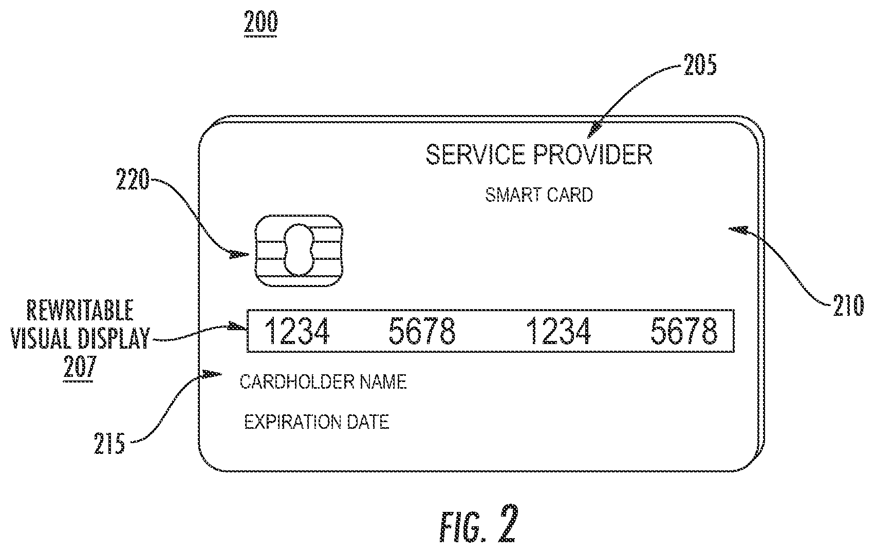 Patent US11783318 Figure 2 – System and method enabling mobile near-field communication to update display on a payment card