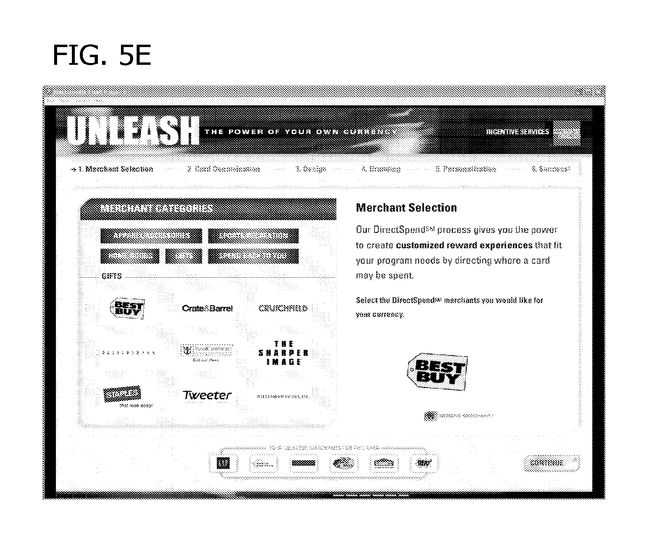 Patent US11783319 Figure 9 – Client customized virtual or physical card for use with selected merchants