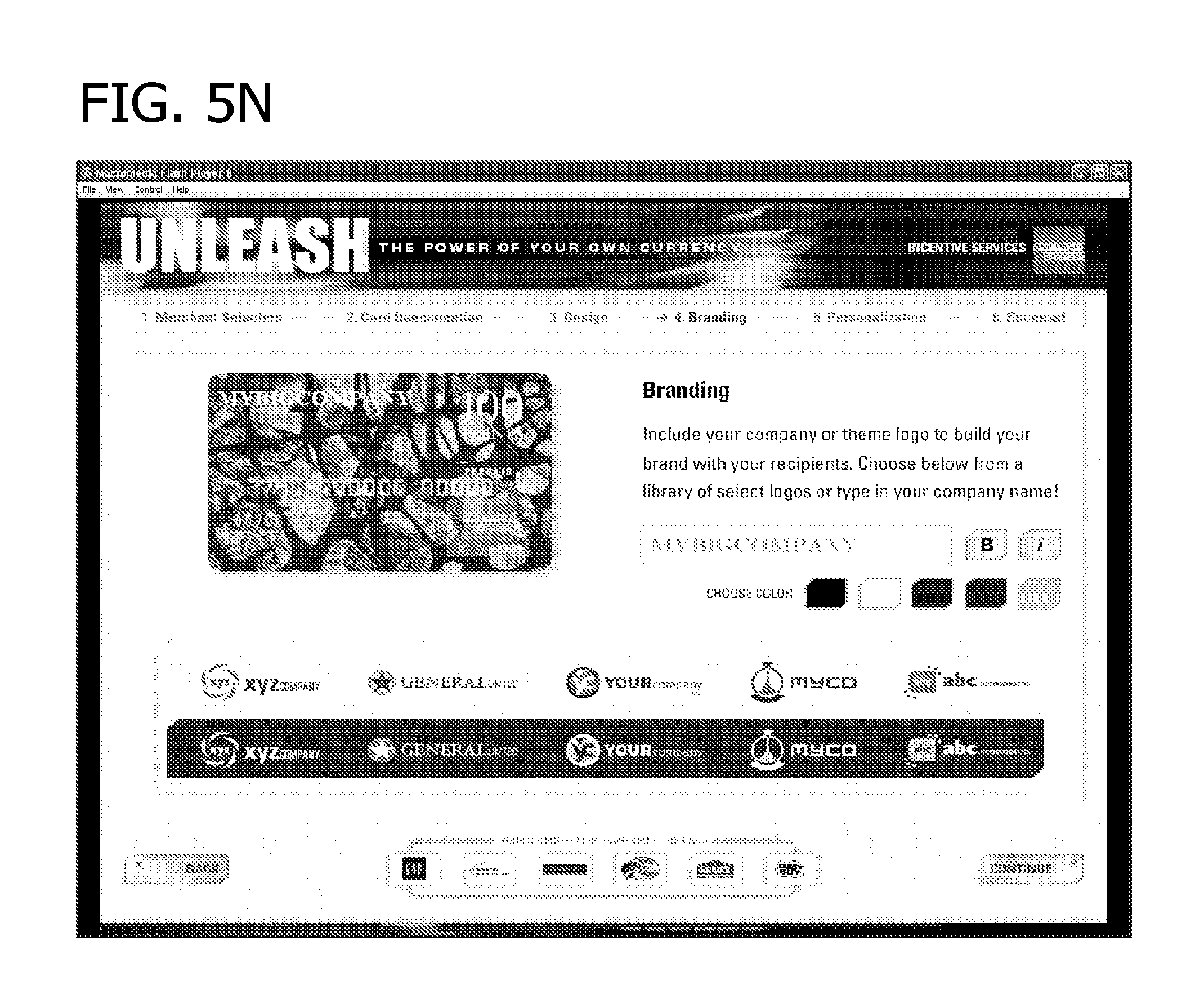 Patent US11783319 Figure 18 – Client customized virtual or physical card for use with selected merchants