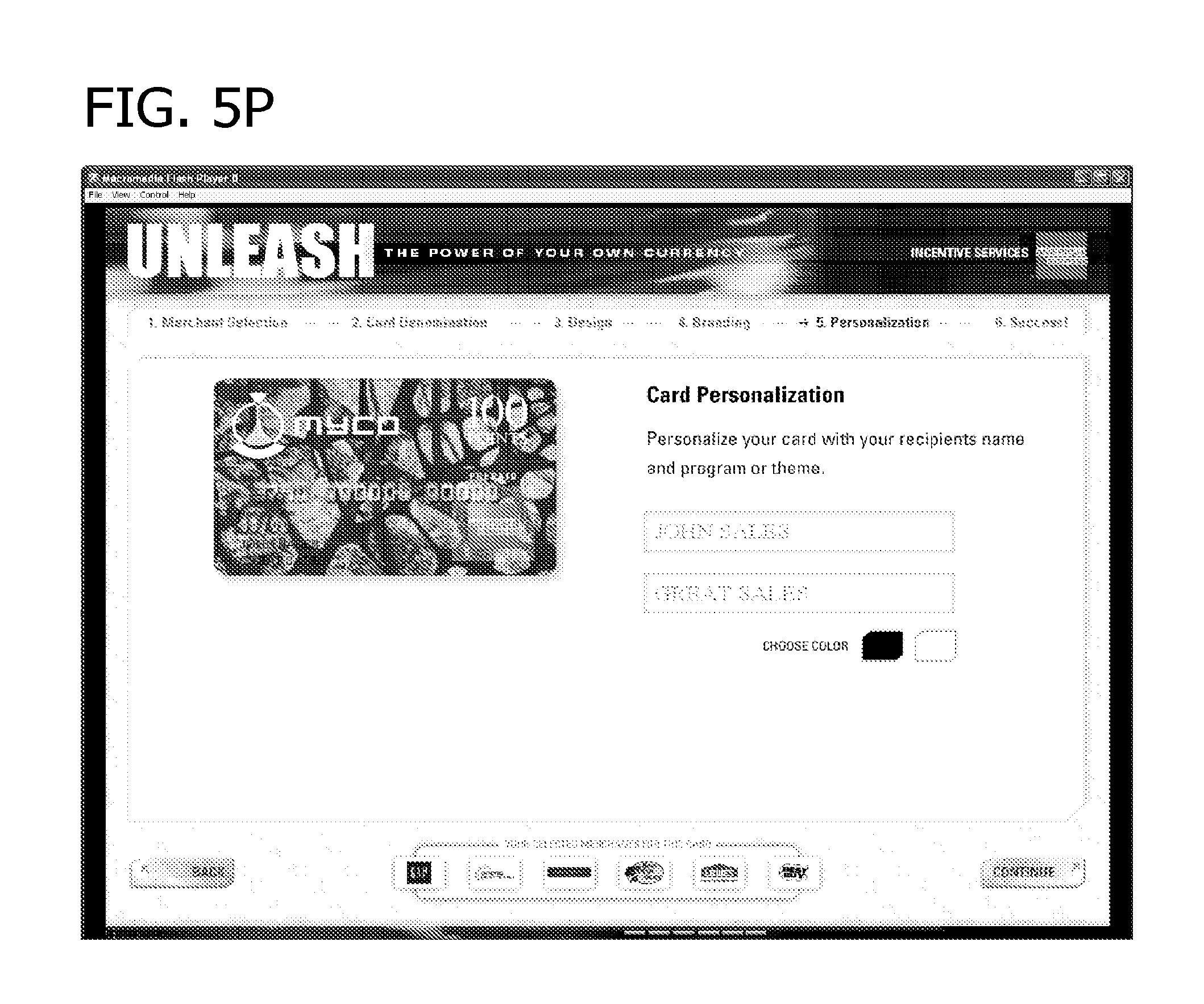 Patent US11783319 Figure 20 – Client customized virtual or physical card for use with selected merchants