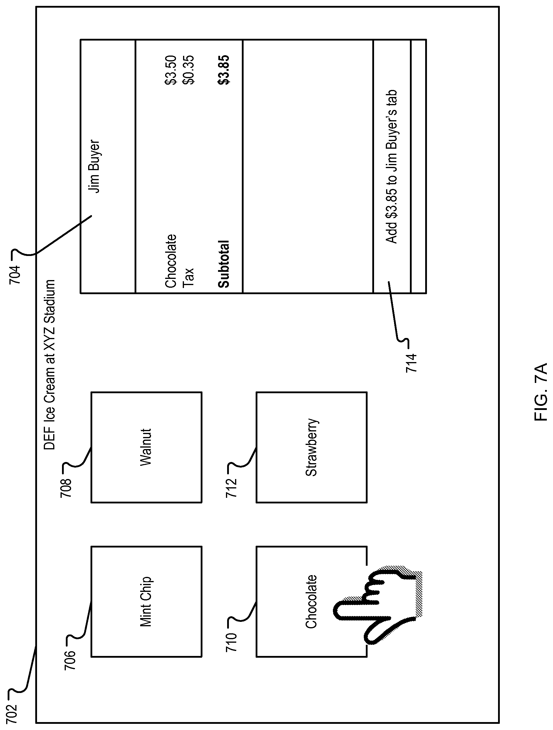 Patent US11783331 Figure 7 – Cardless transaction using account automatically generated based on previous transaction