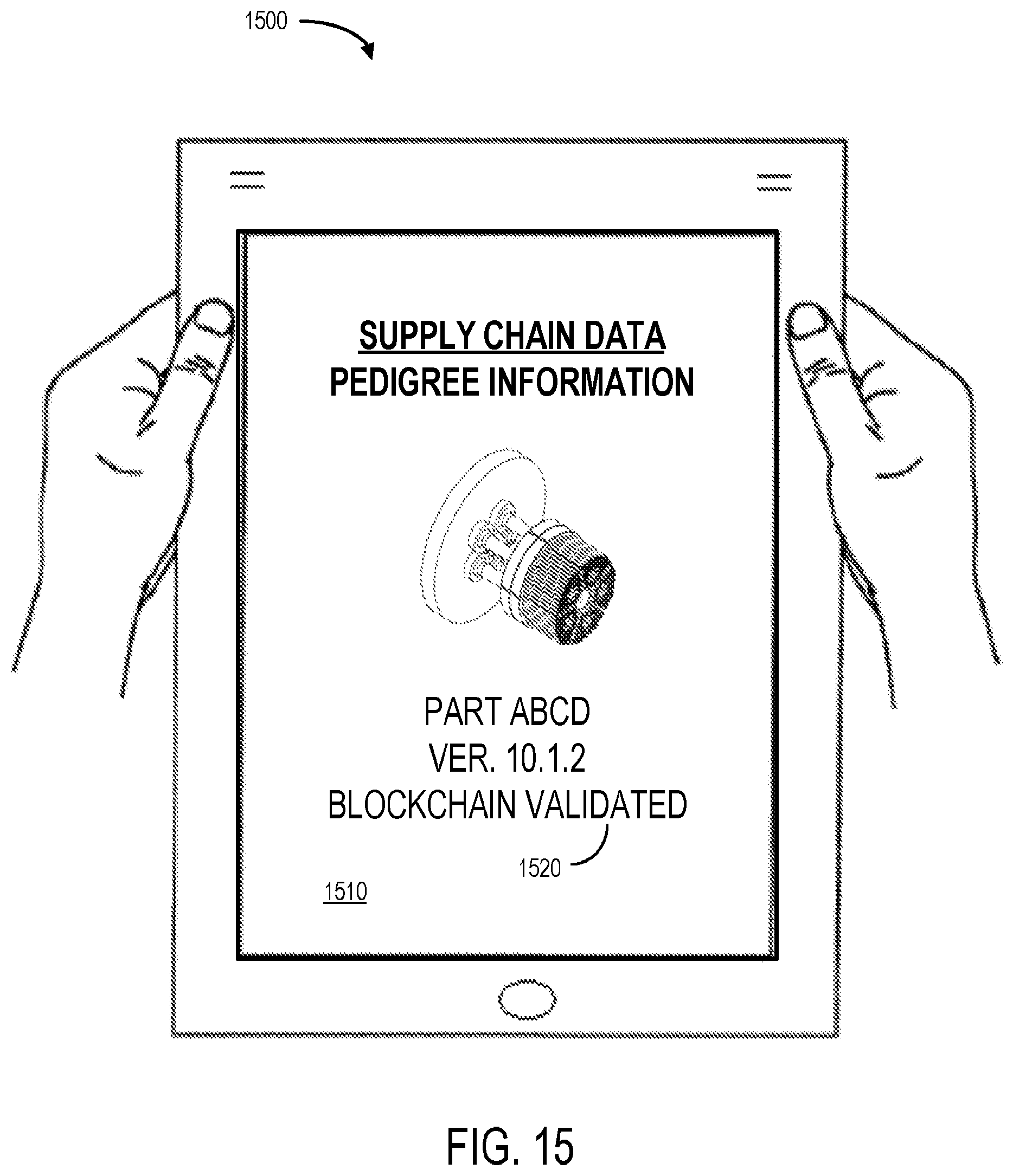 Patent US11783346 Figure 15 – Blockchain enabled collaborative transaction information processing for a supply chain