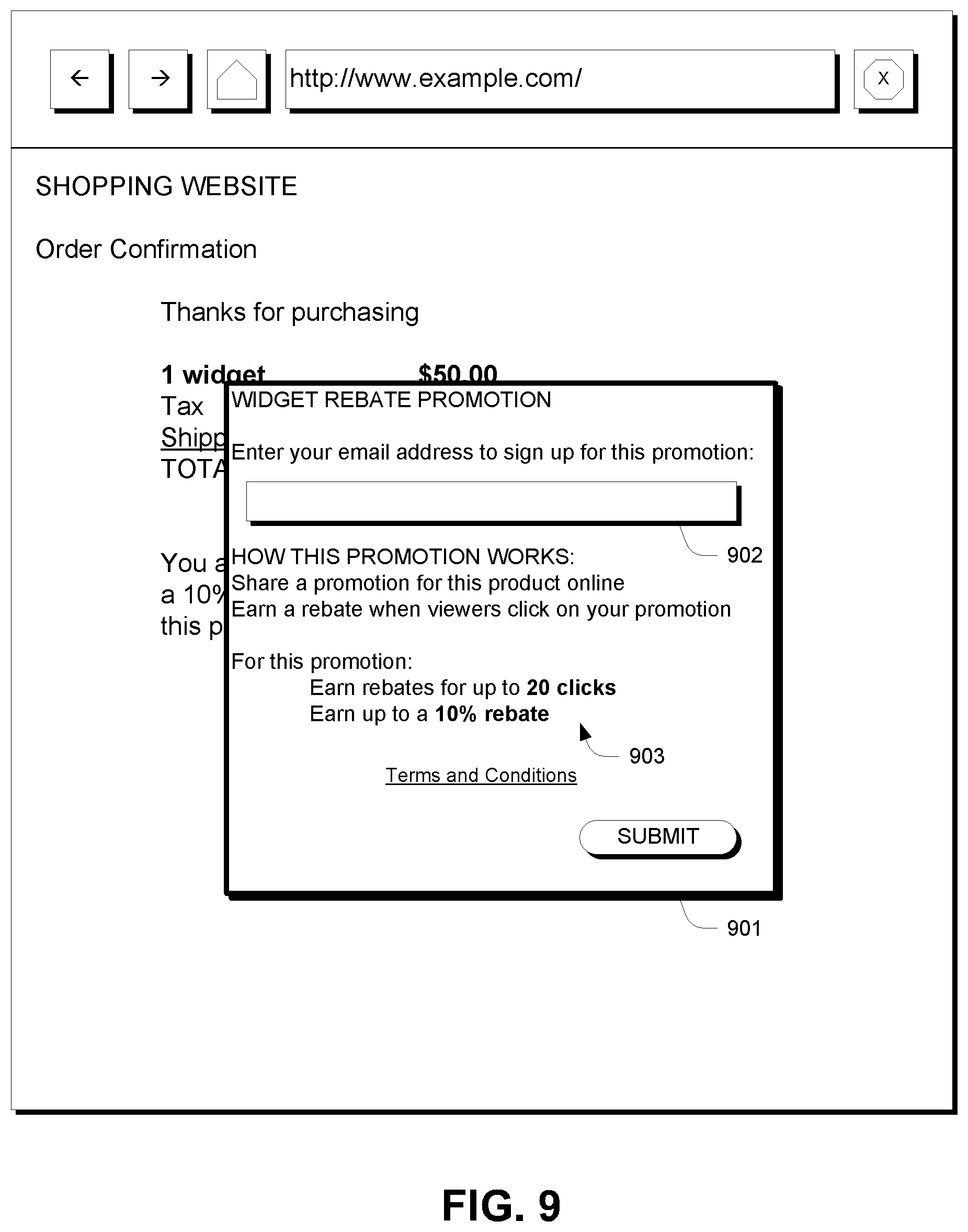 Patent US11783357 Figure 8 – Syndicated sharing of promotional information