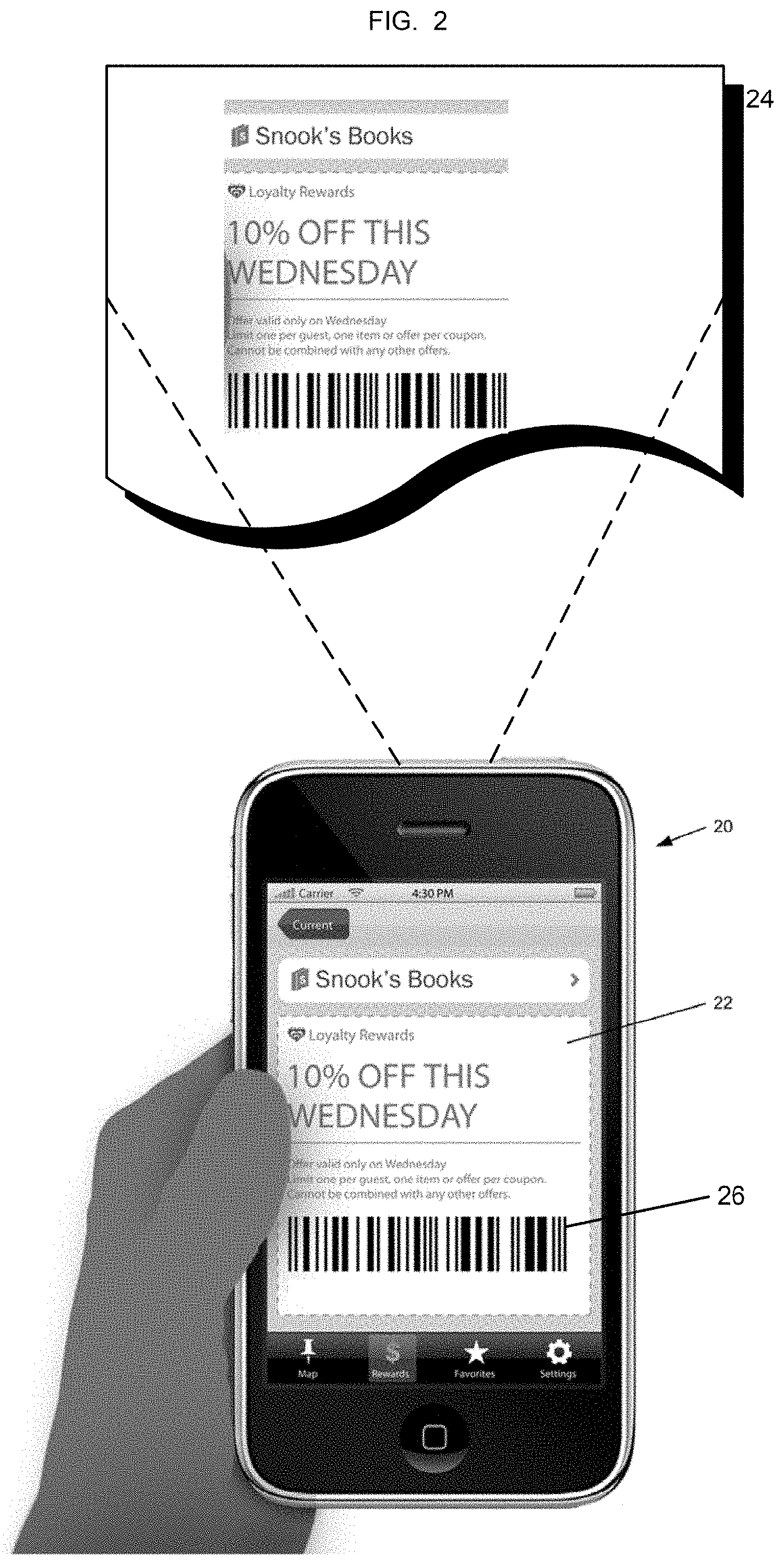 Patent US11783367 Figure 2 – Linking a transaction with a merchant to an interaction with an augmented reality advertisement