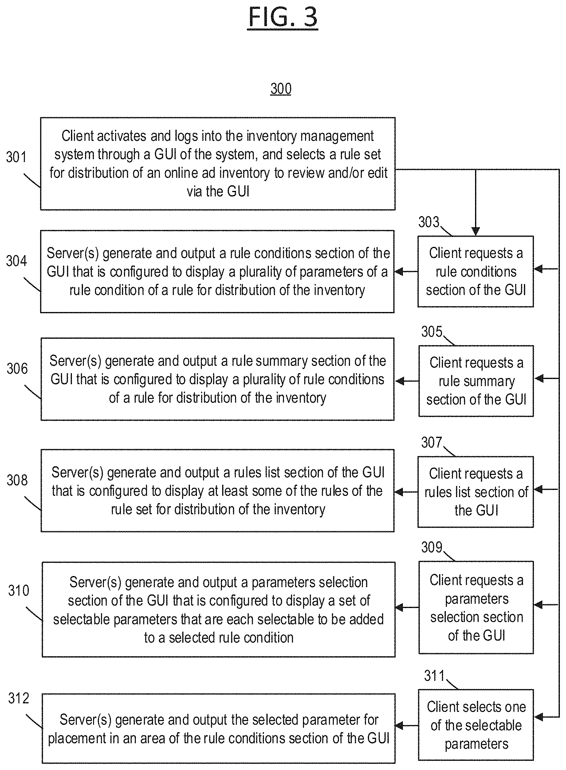 Patent US11783381 Figure 3 – Visual inventory rules building system