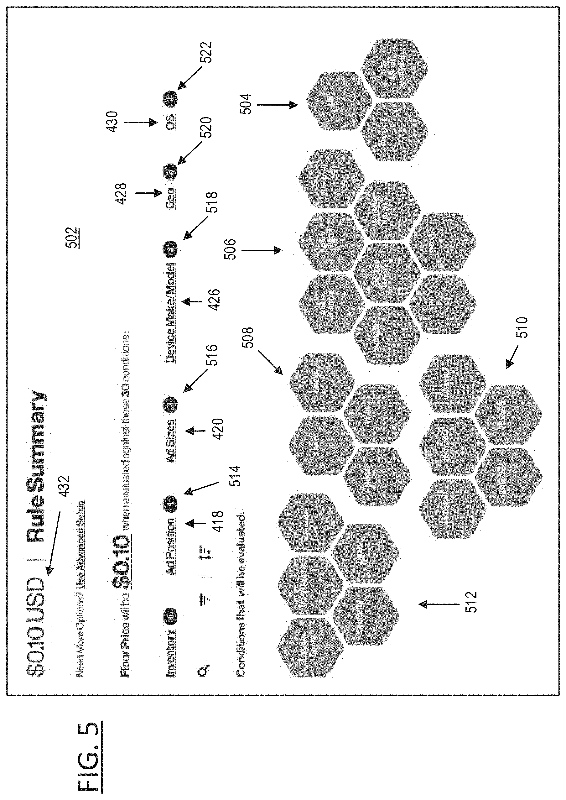 Patent US11783381 Figure 5 – Visual inventory rules building system