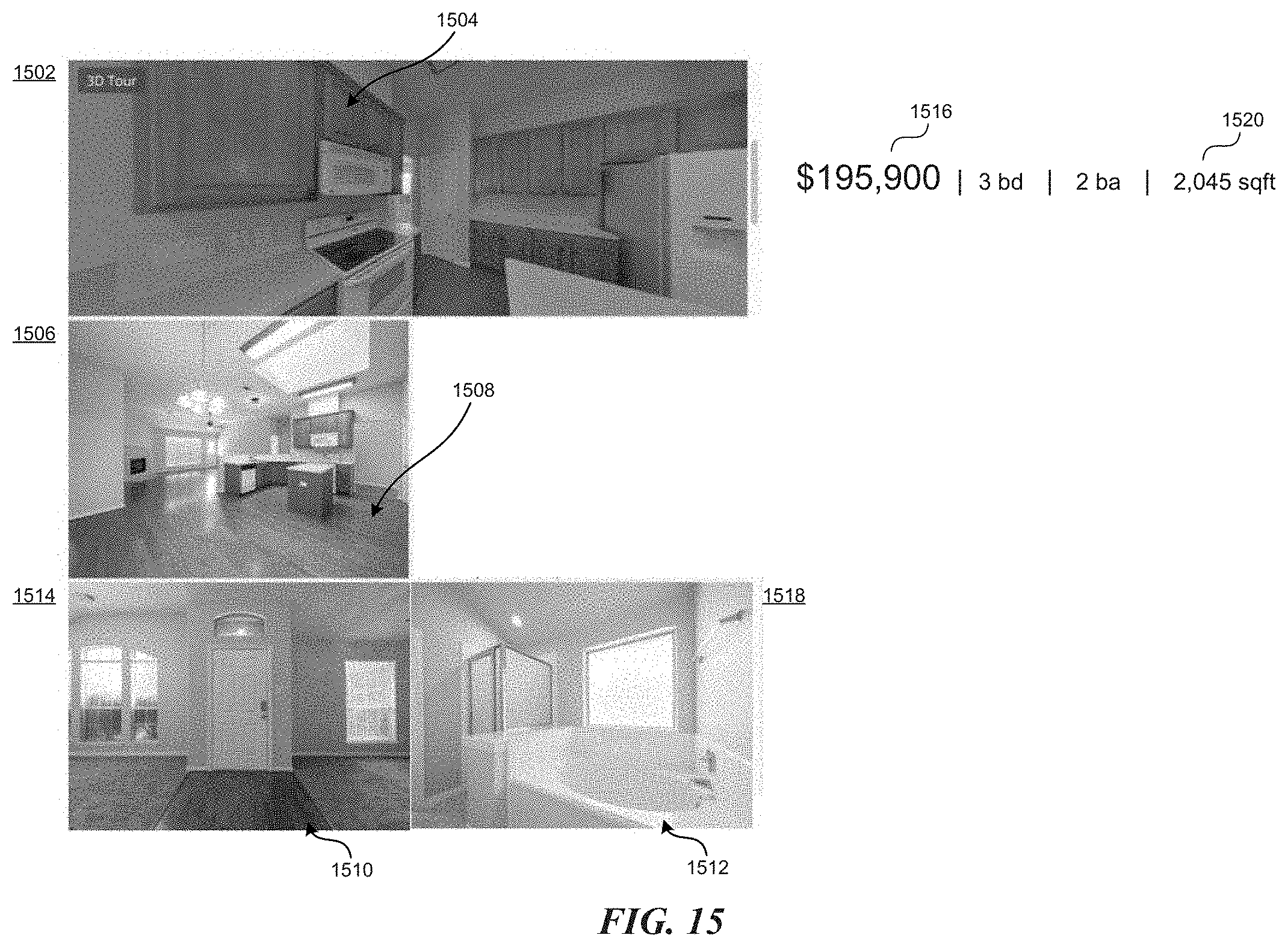 Patent US11783385 Figure 15 – Home valuation using identified exterior and interior features systems and methods
