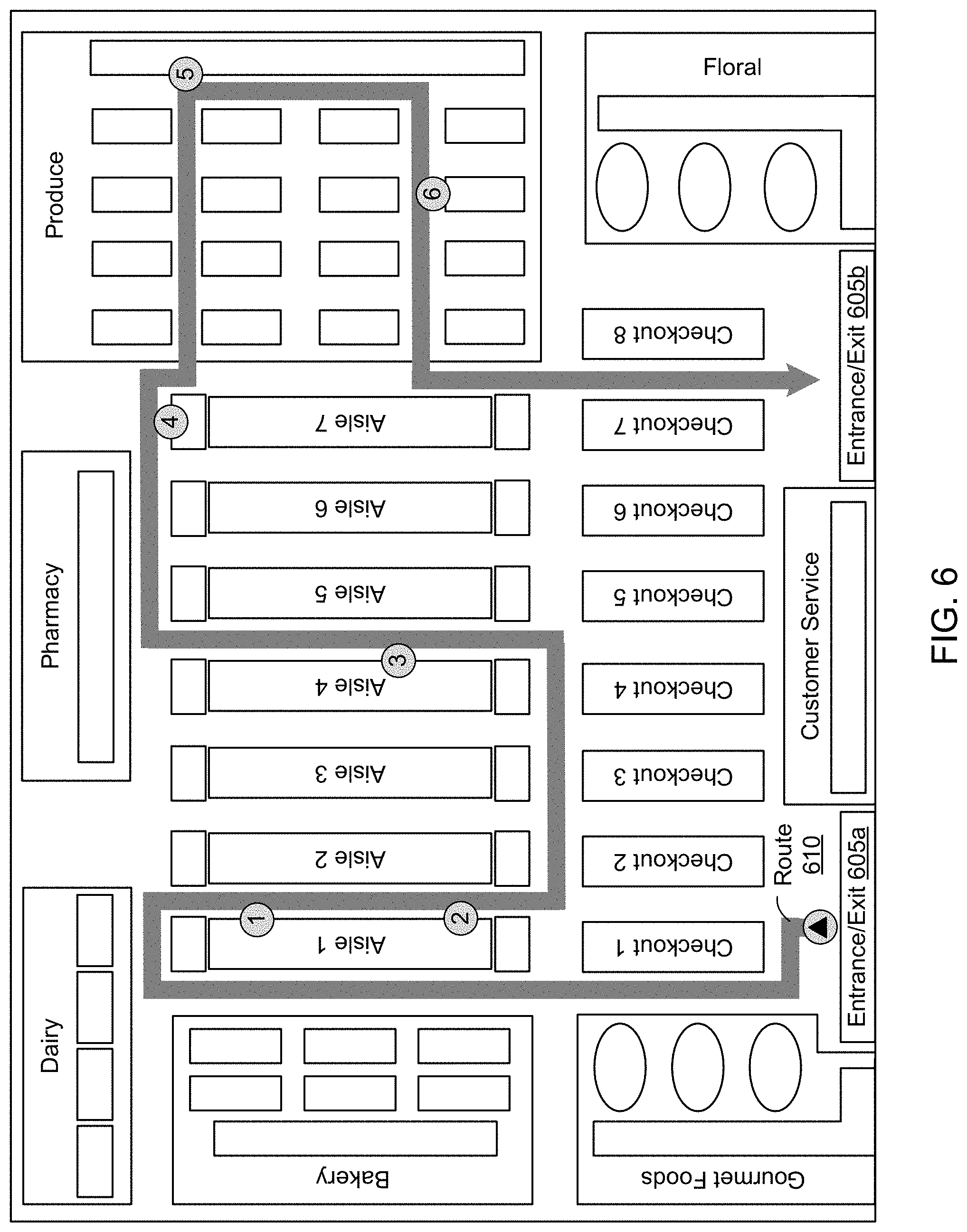 Patent US11783400 Figure 7 – Method, computer program product, and system for displaying augmented reality elements for navigating to a location of an item within a warehouse