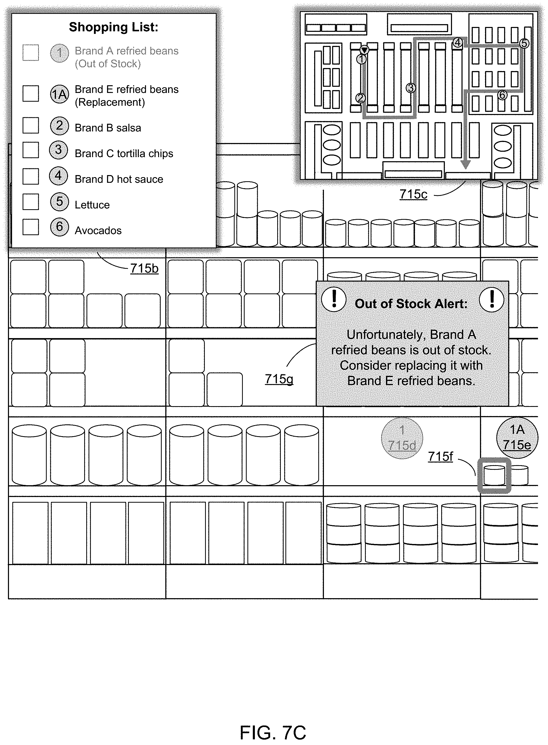 Patent US11783400 Figure 10 – Method, computer program product, and system for displaying augmented reality elements for navigating to a location of an item within a warehouse