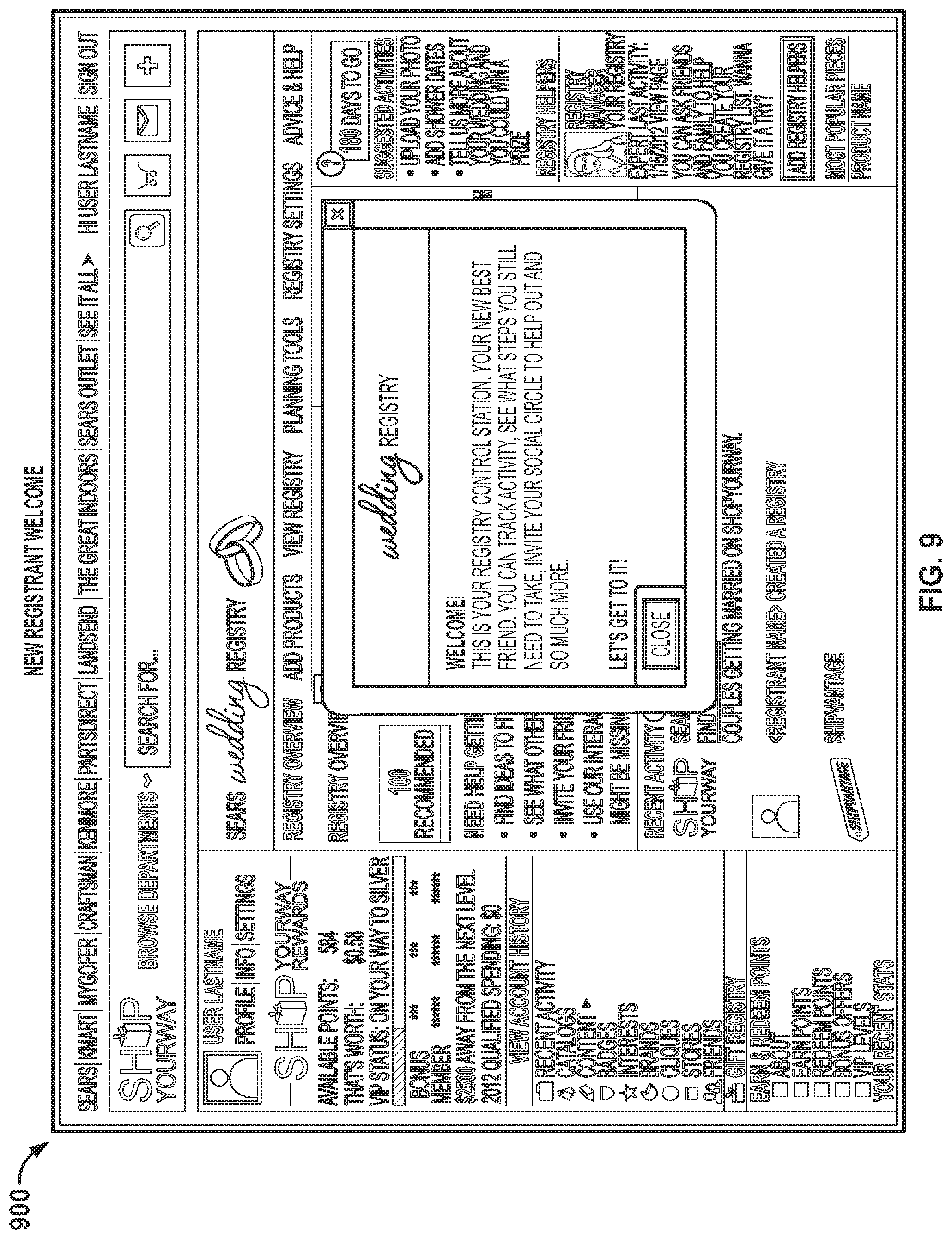 Patent US11783402 Figure 9 – Gift registry