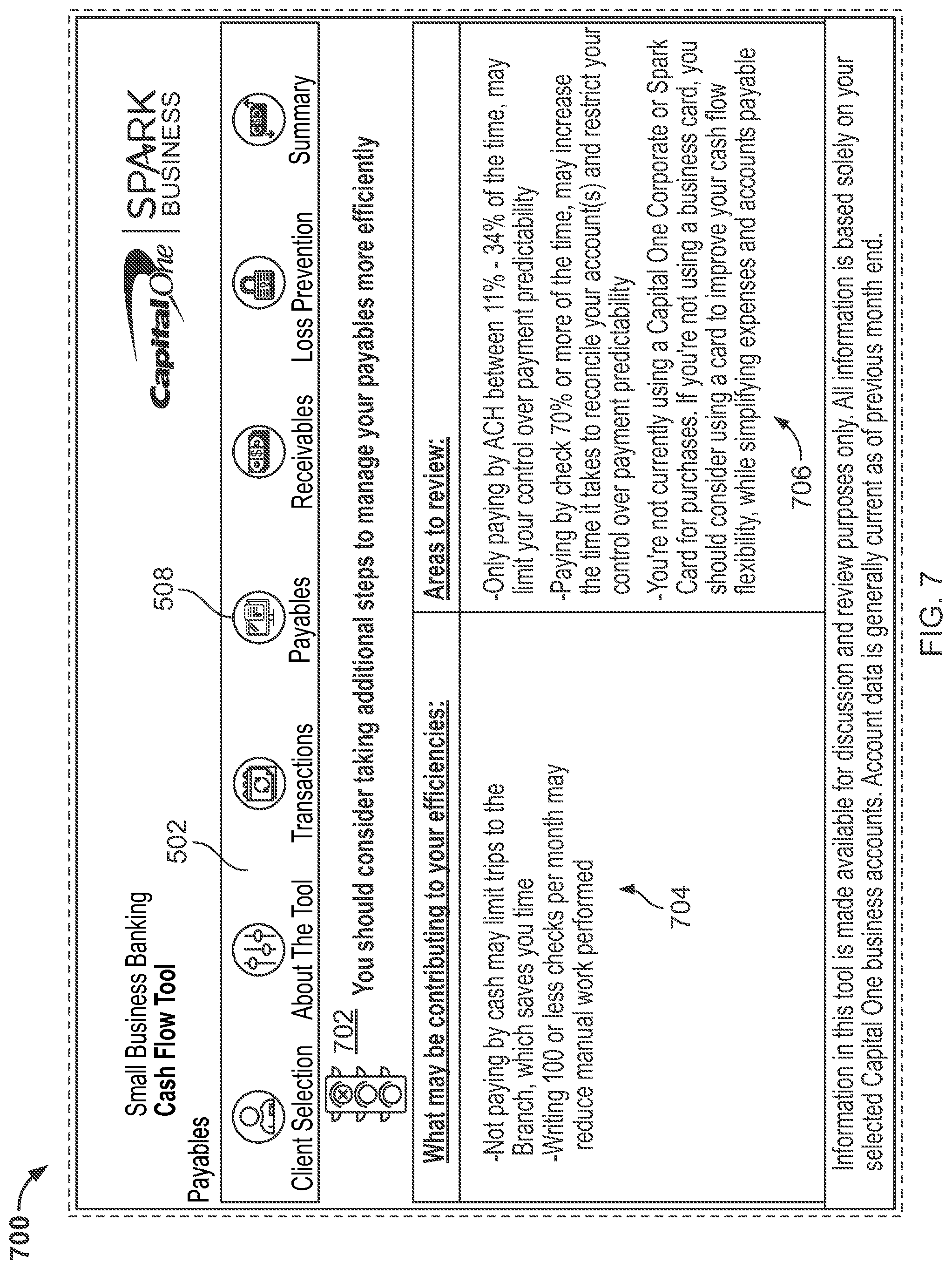 Patent US11783411 Figure 8 – Financial analysis in a computing environment