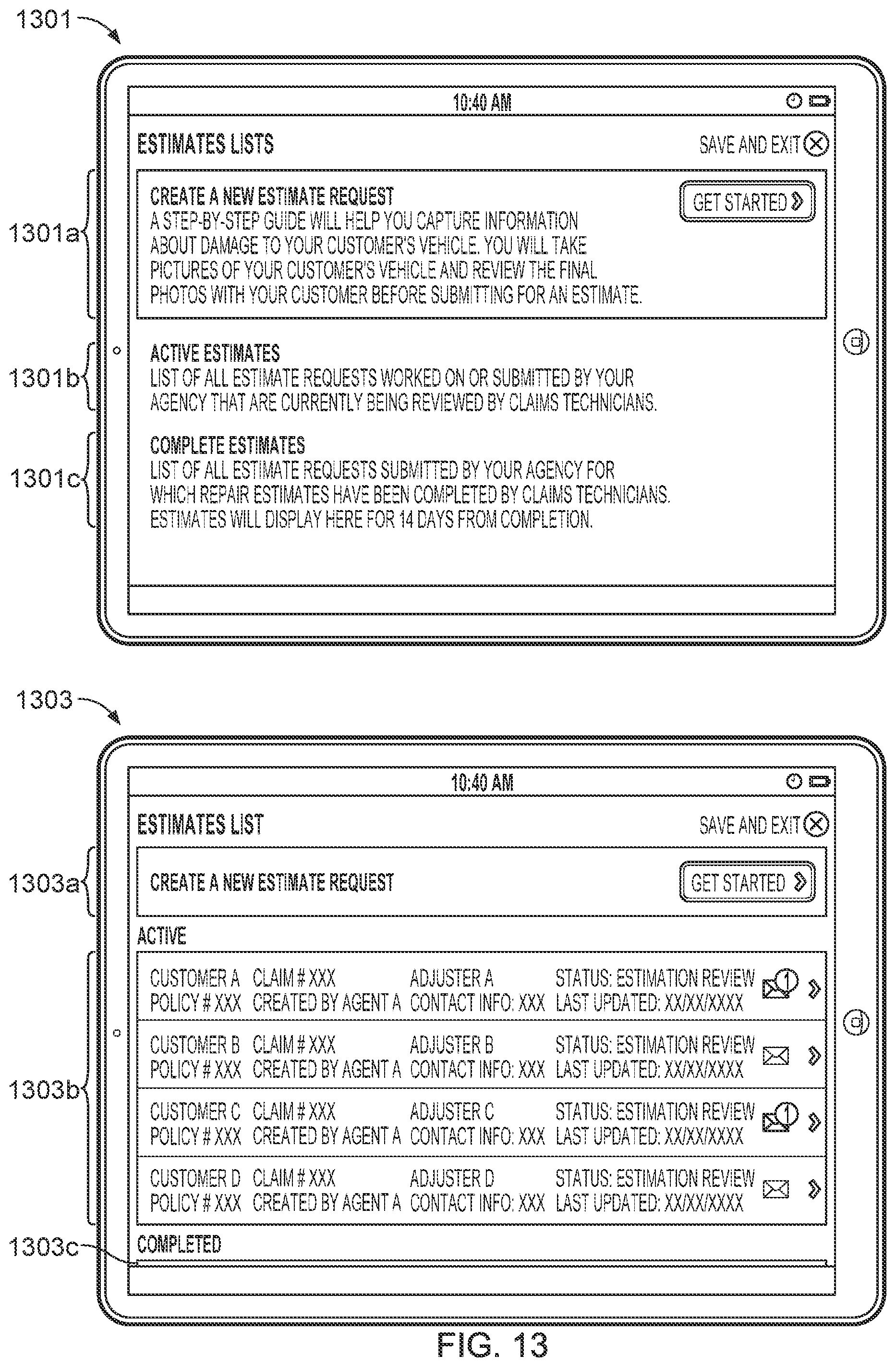 Patent US11783428 Figure 18 – Agent-facilitated claims damage estimation