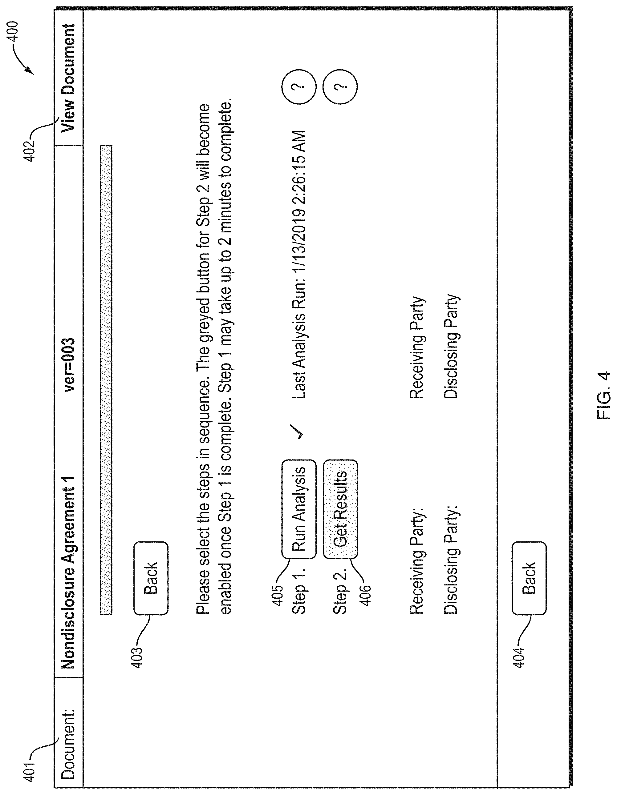 Patent US11783439 Figure 4 – Legal document analysis platform