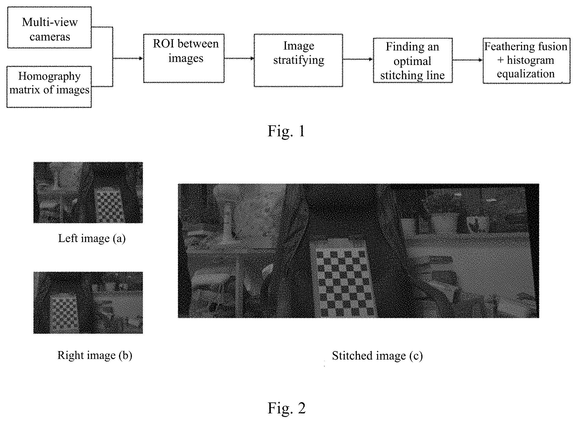 Patent US11783446 — Large-field-angle image real-time stitching method based on calibration — Figure 1