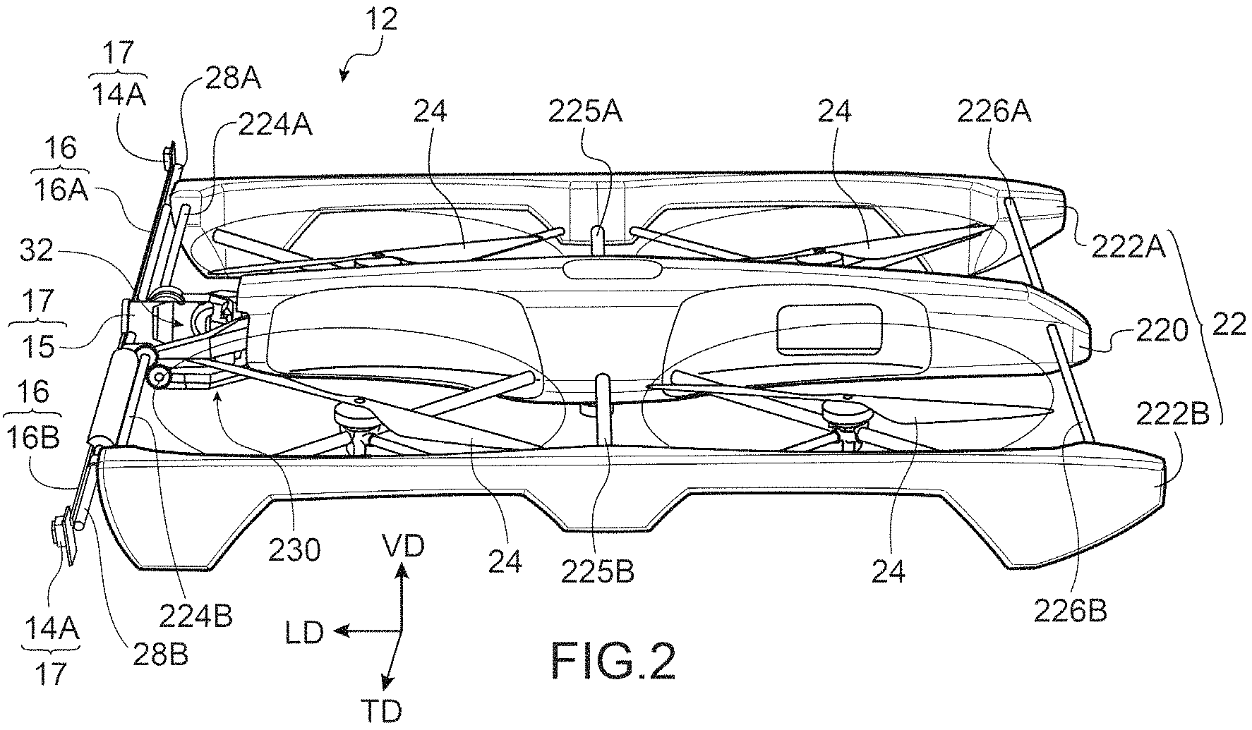 Patent US11783465 Figure 3 – Flying drone for inspecting surfaces, and method for inspecting surfaces by such a flying drone