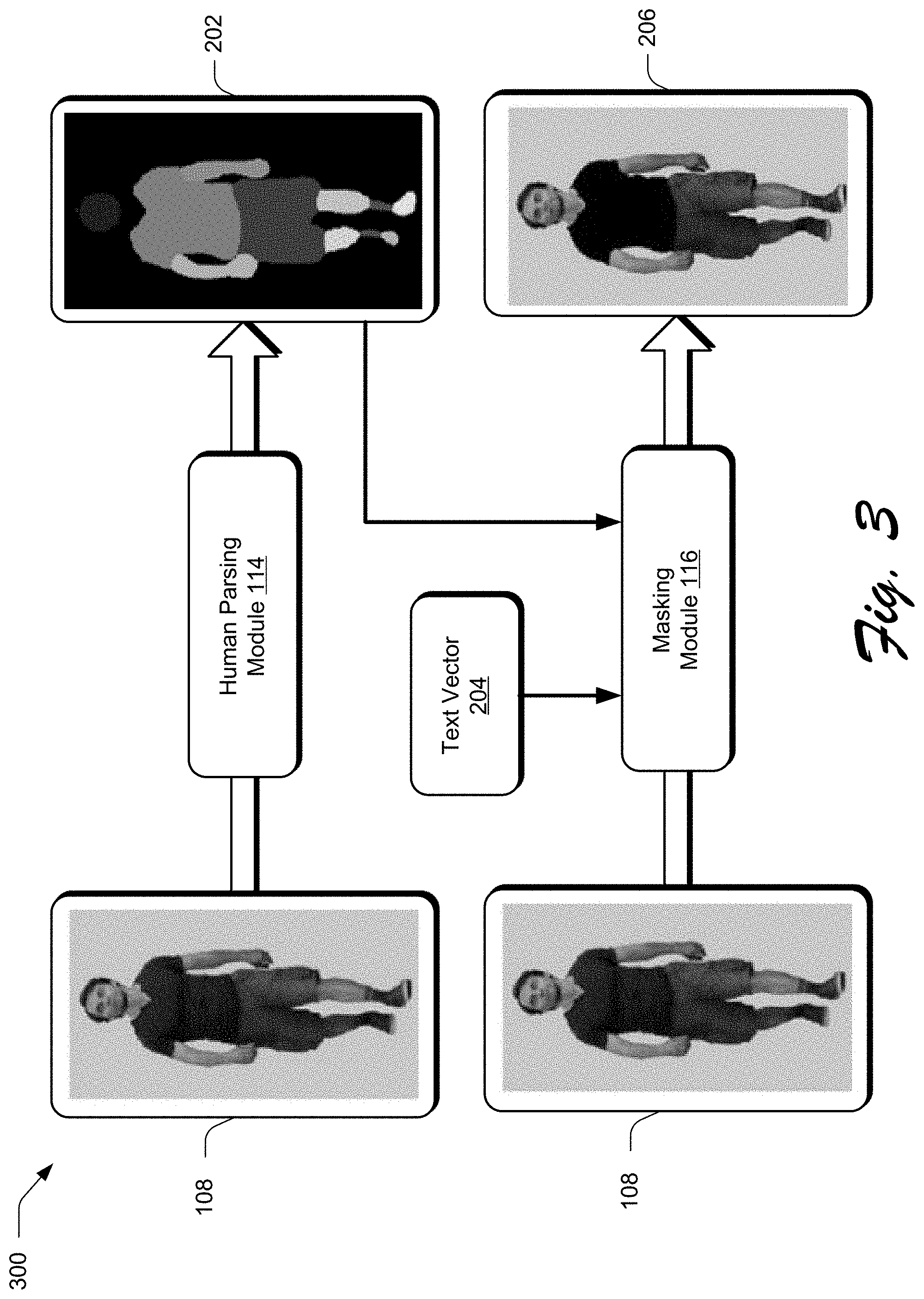 Patent US11783486 Figure 3 – Depicting humans in text-defined outfits