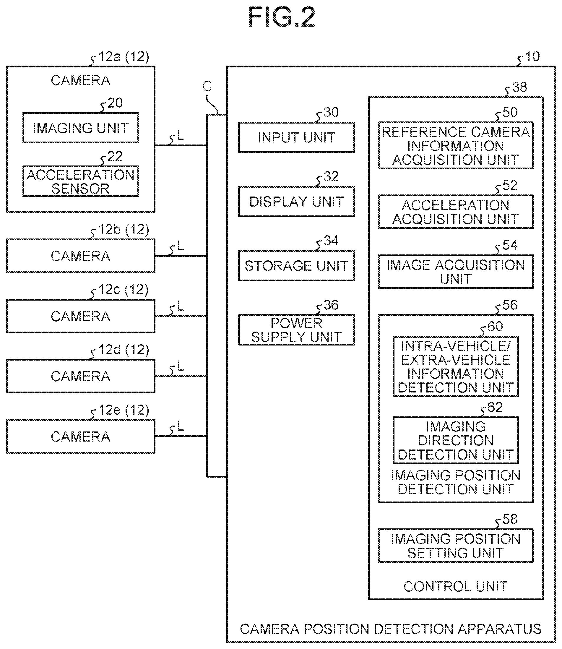 Patent US11783505 Figure 2 – Camera position detection apparatus, camera unit, camera position detection method, and medium