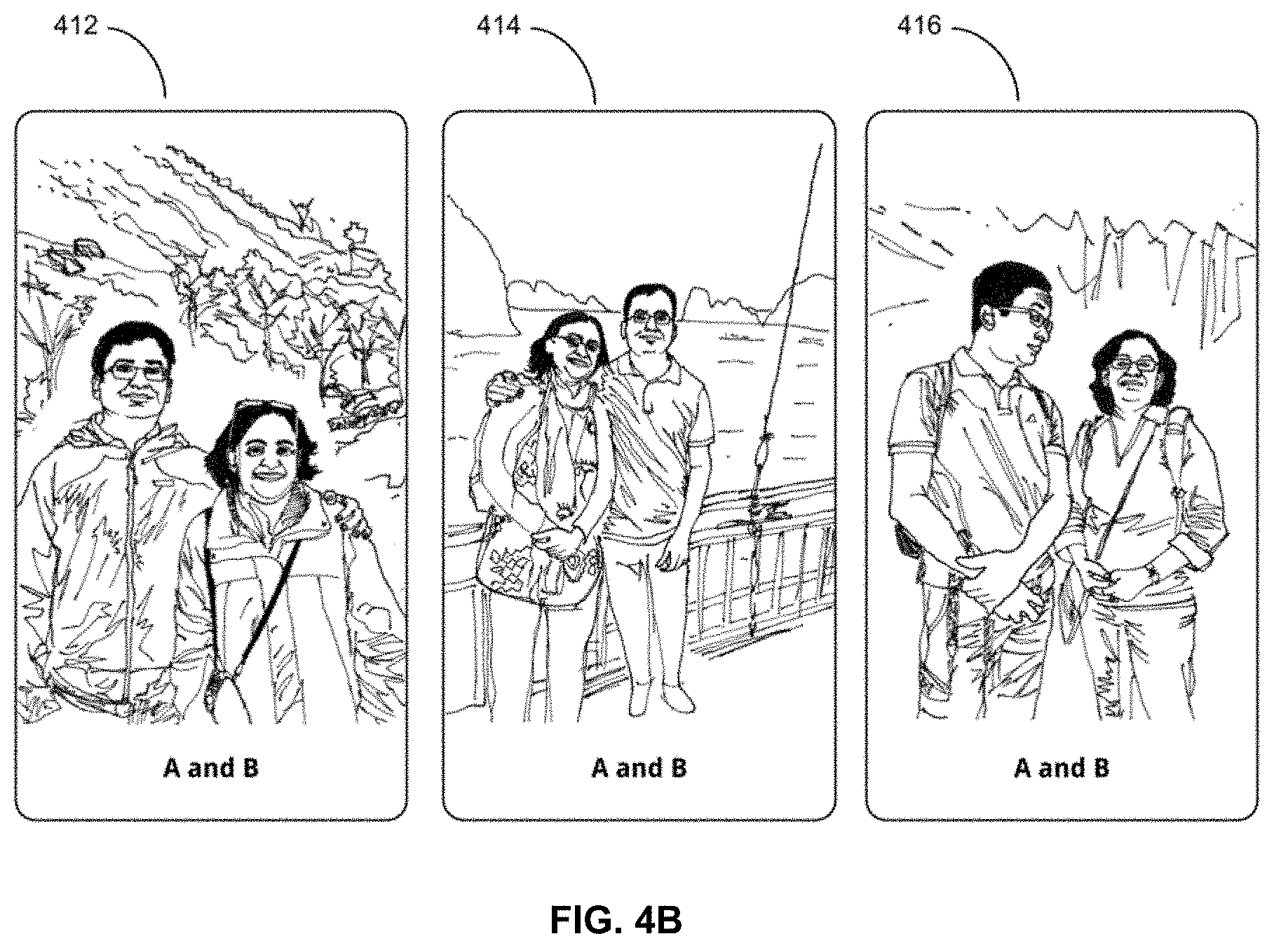 Patent US11783521 Figure 9 – Automatic generation of people groups and image-based creations