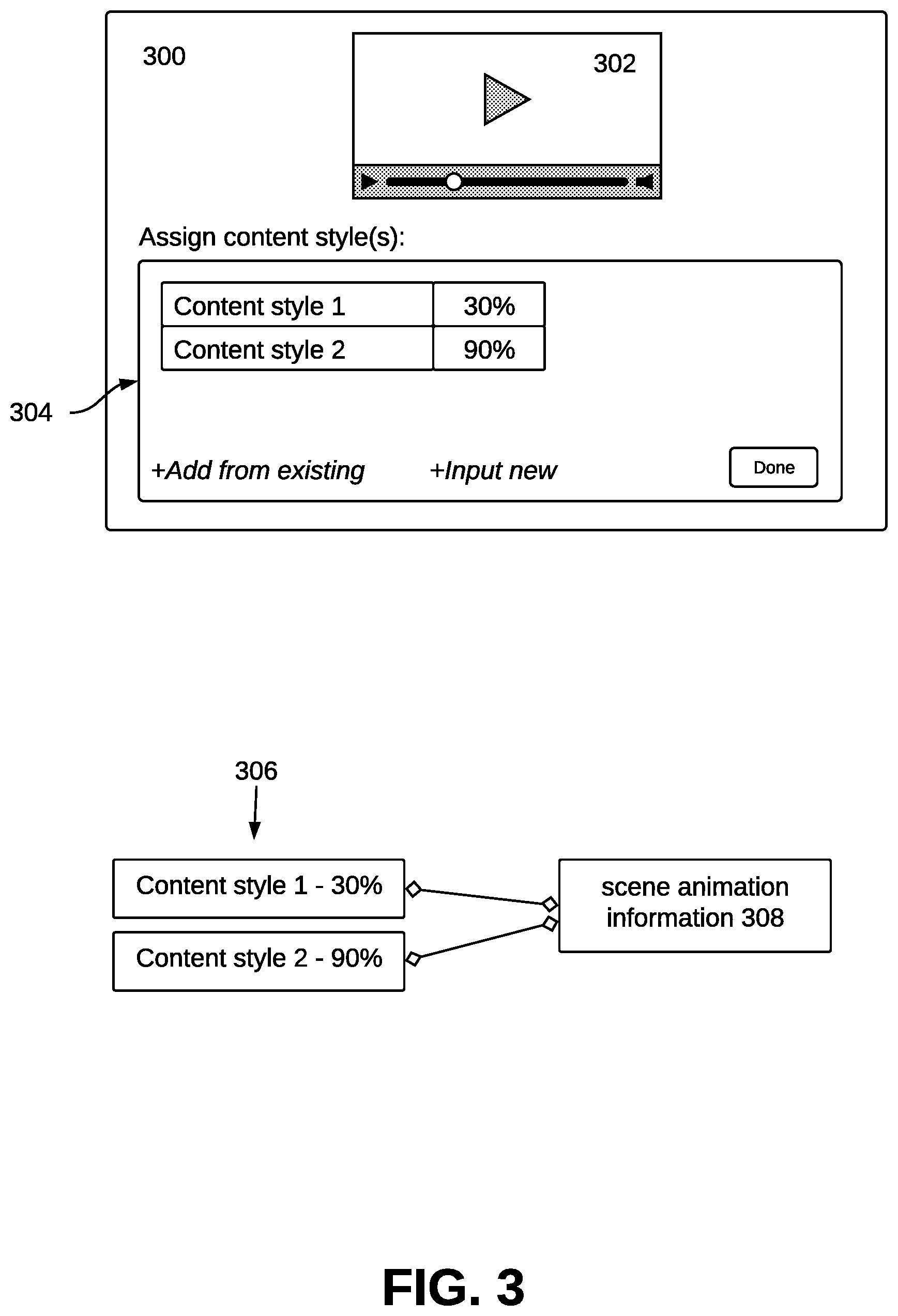 Patent US11783526 Figure 3 – Systems and methods to generate and utilize content styles for animation