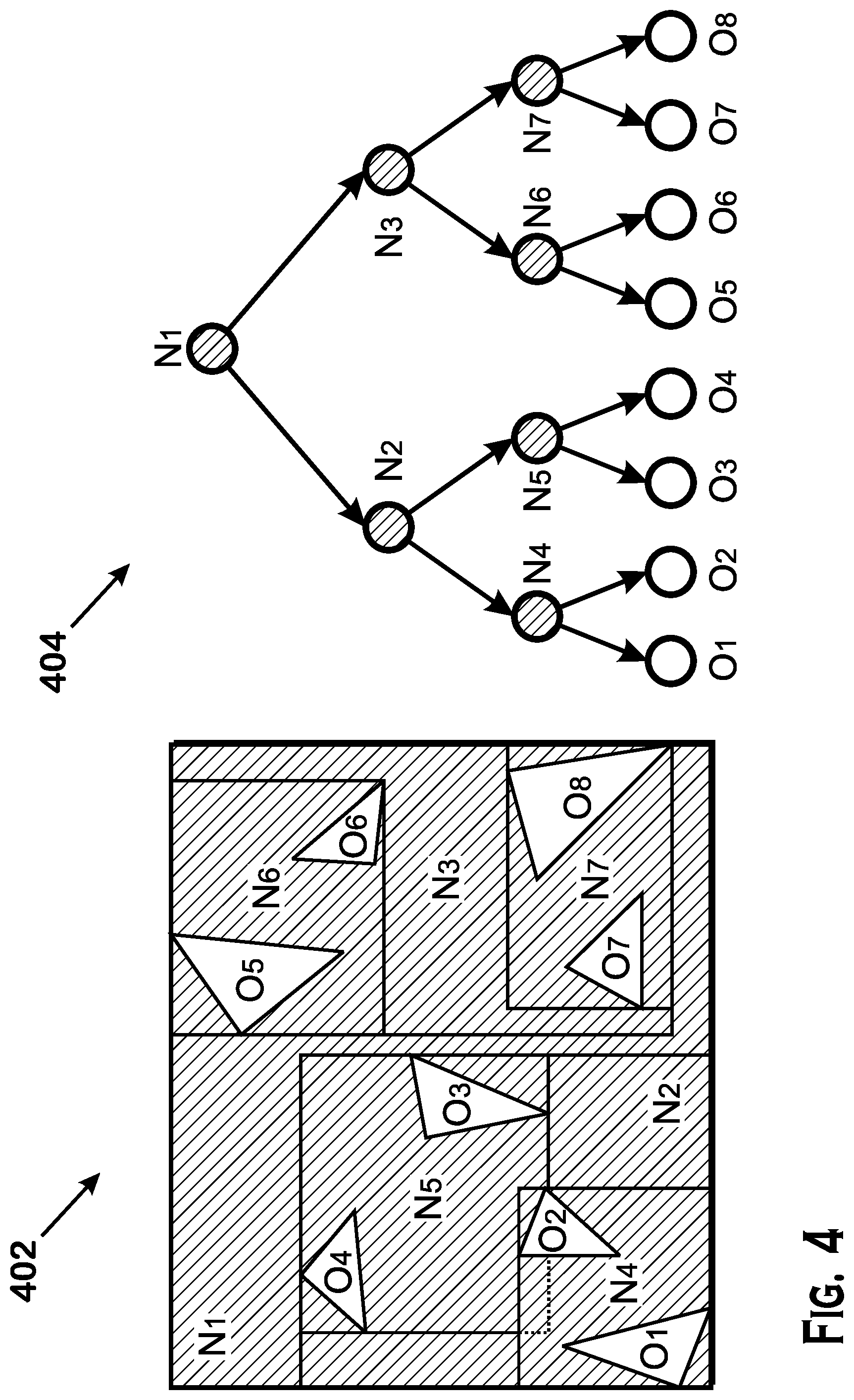 Patent US11783529 Figure 4 – Bounding volume hierarchy box node compression