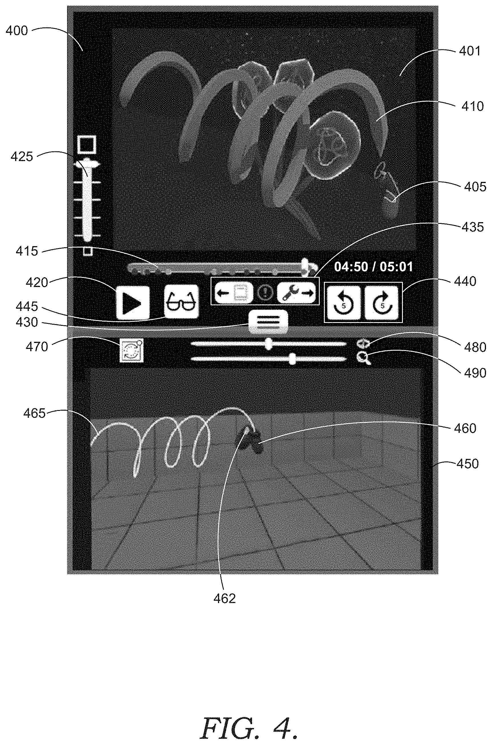 Patent US11783534 Figure 4 – 3D simulation of a 3D drawing in virtual reality
