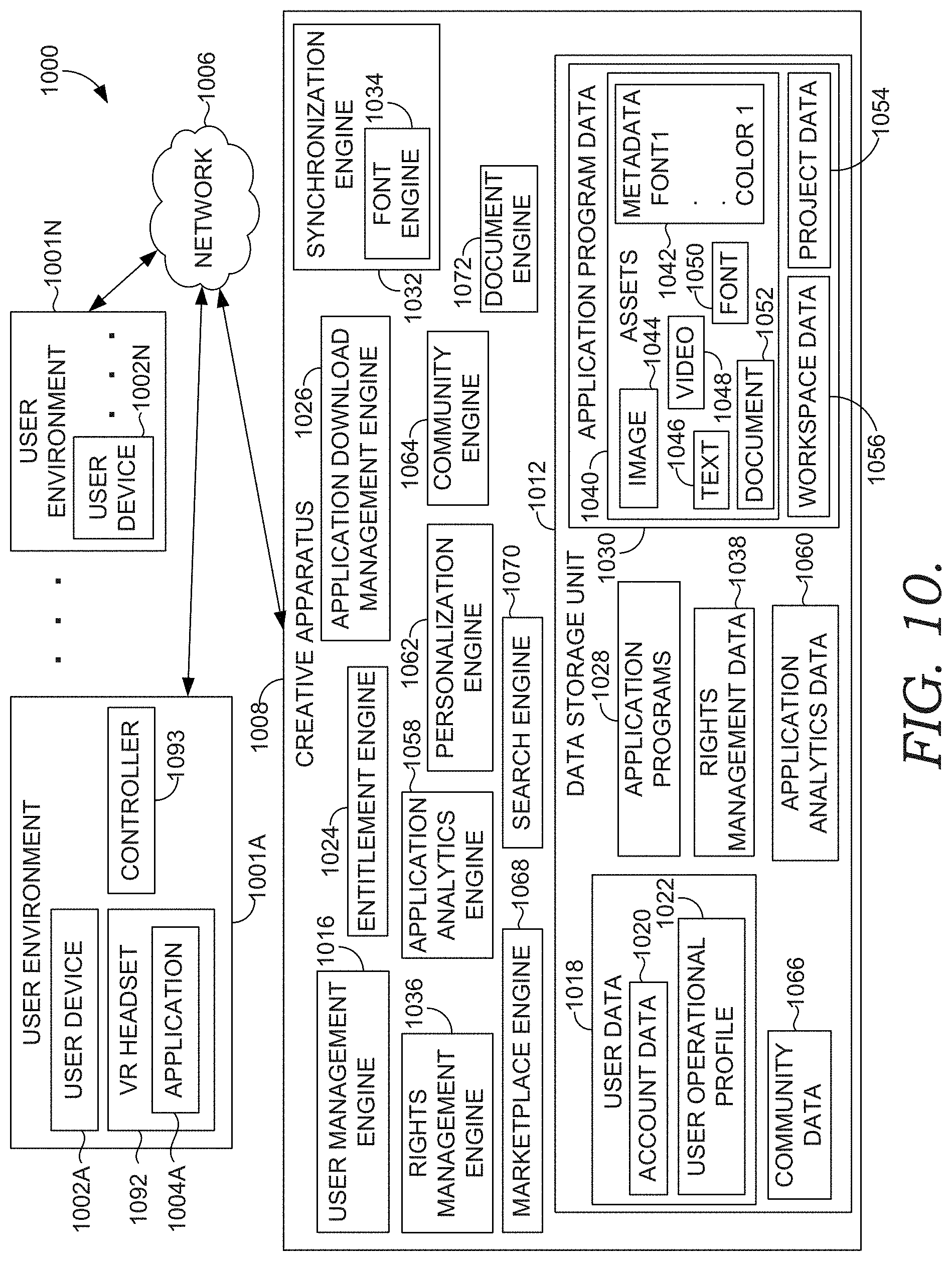 Patent US11783534 Figure 10 – 3D simulation of a 3D drawing in virtual reality