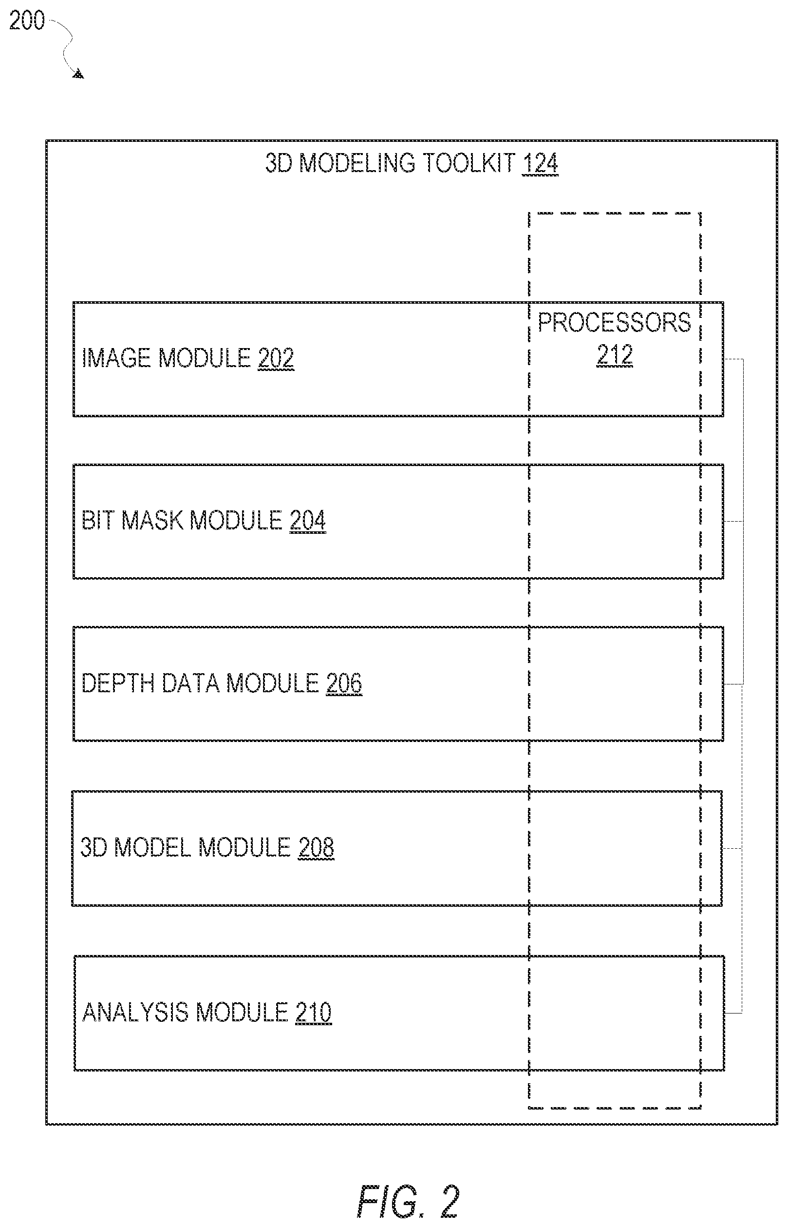 Patent US11783539 Figure 2 – Three-dimensional modeling toolkit