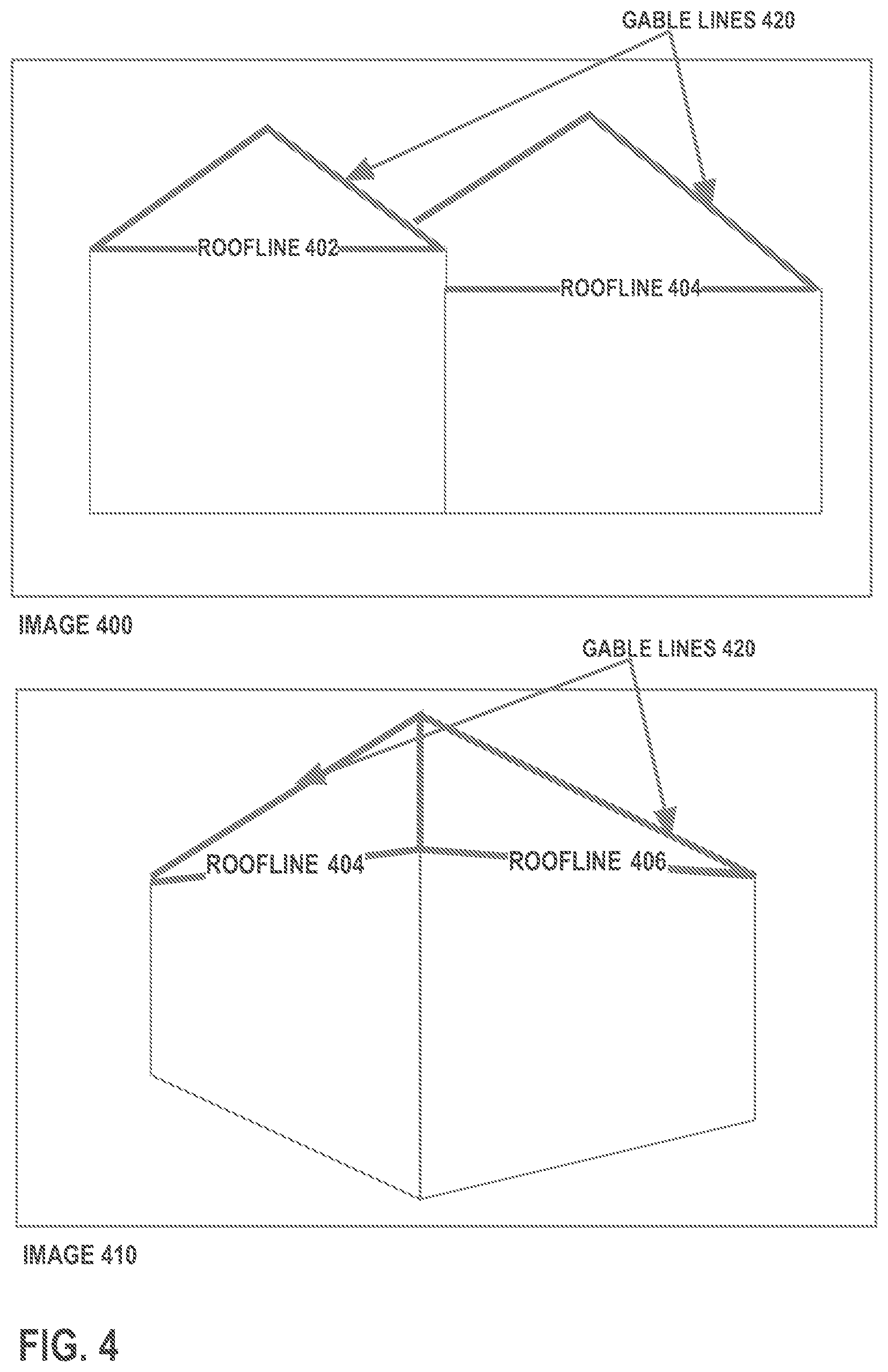 Patent US11783540 Figure 4 – Method for generating roof outlines from lateral images